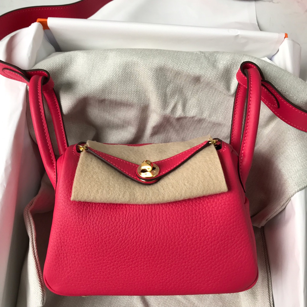 Hermes Lindy #5E Rose 19-26cm Togo