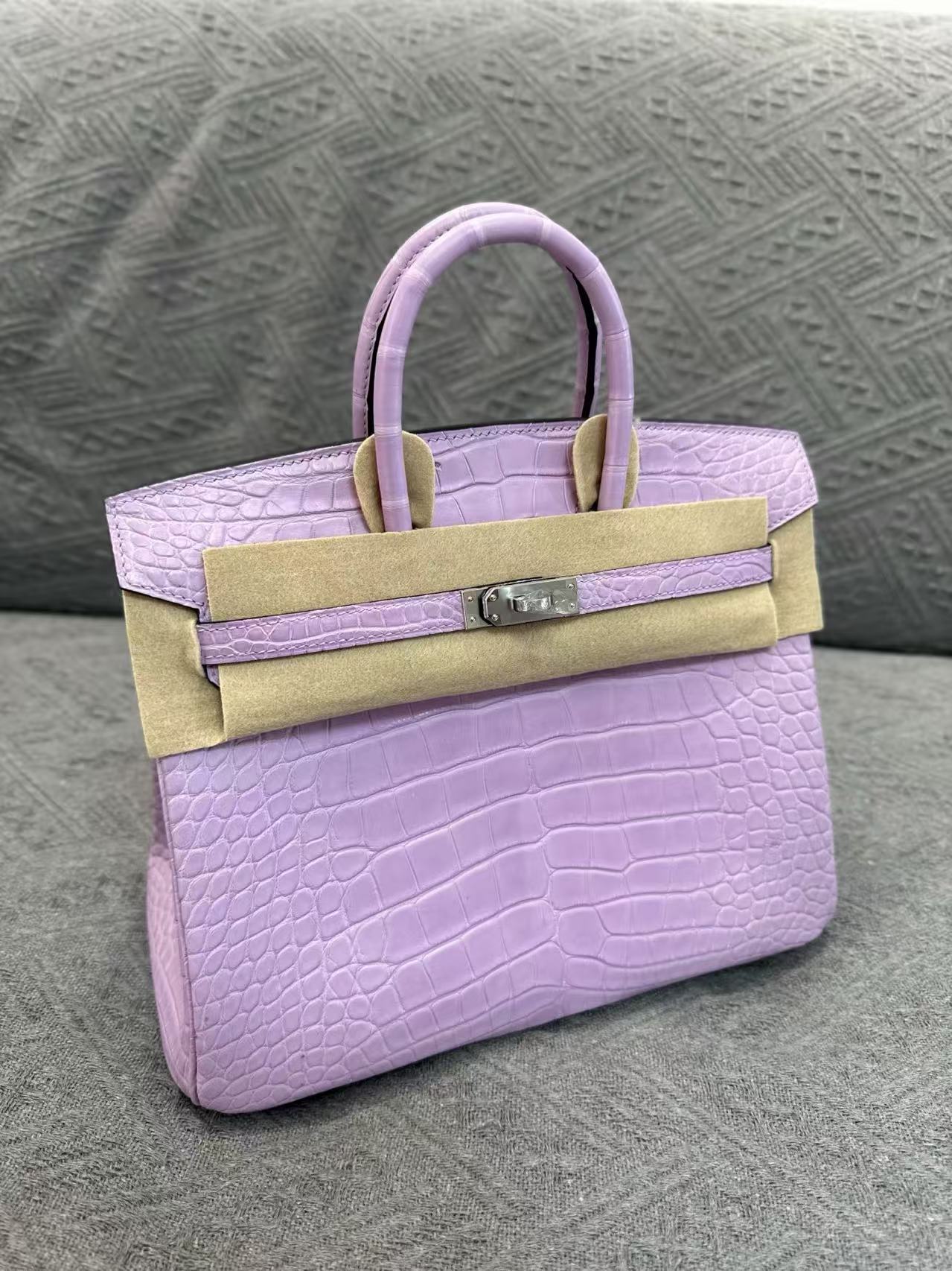 Crocodile skin dream purple Birkin 25-30cm