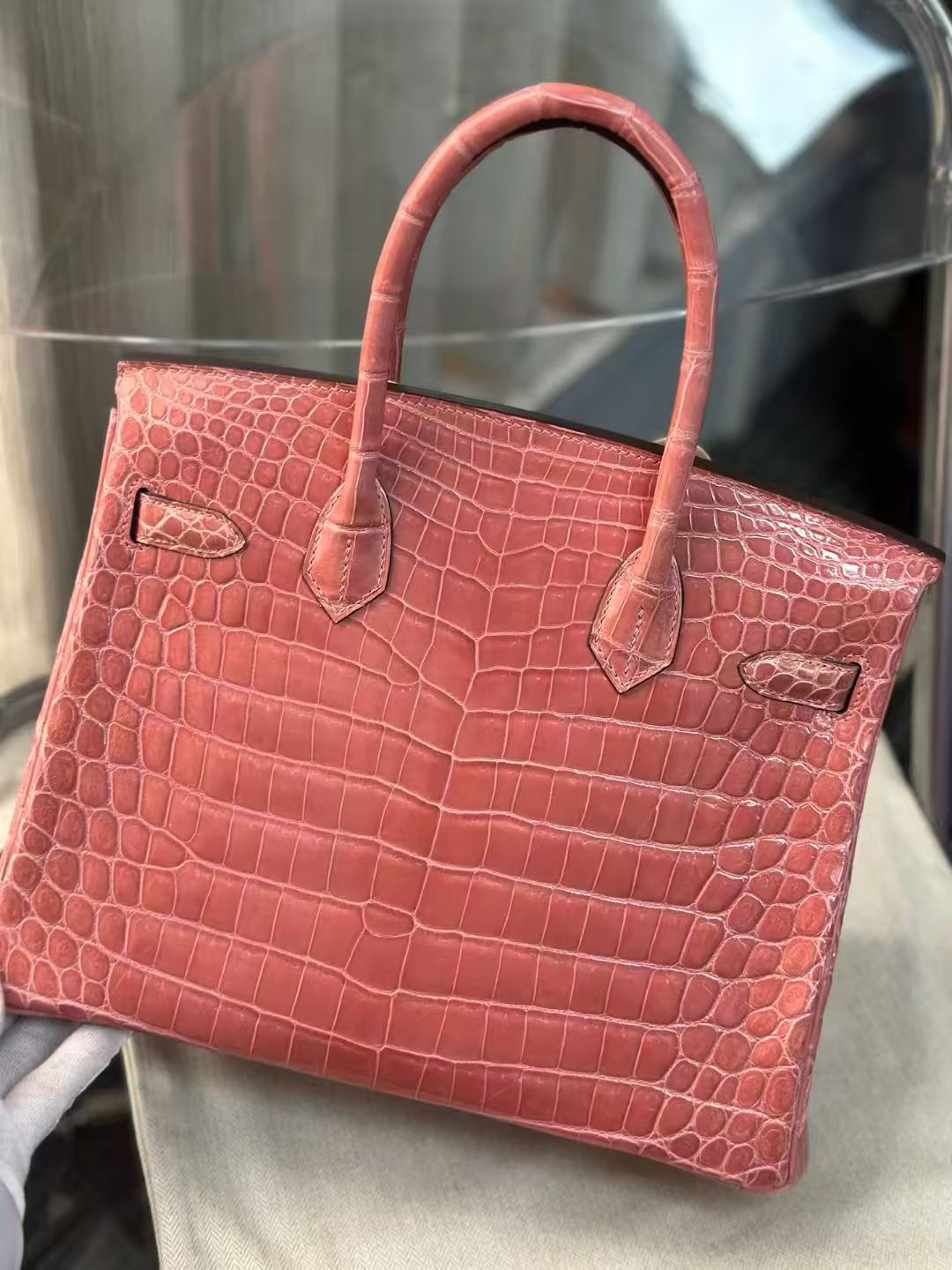 Crocodile skin Pink  Birkin 25-35cm