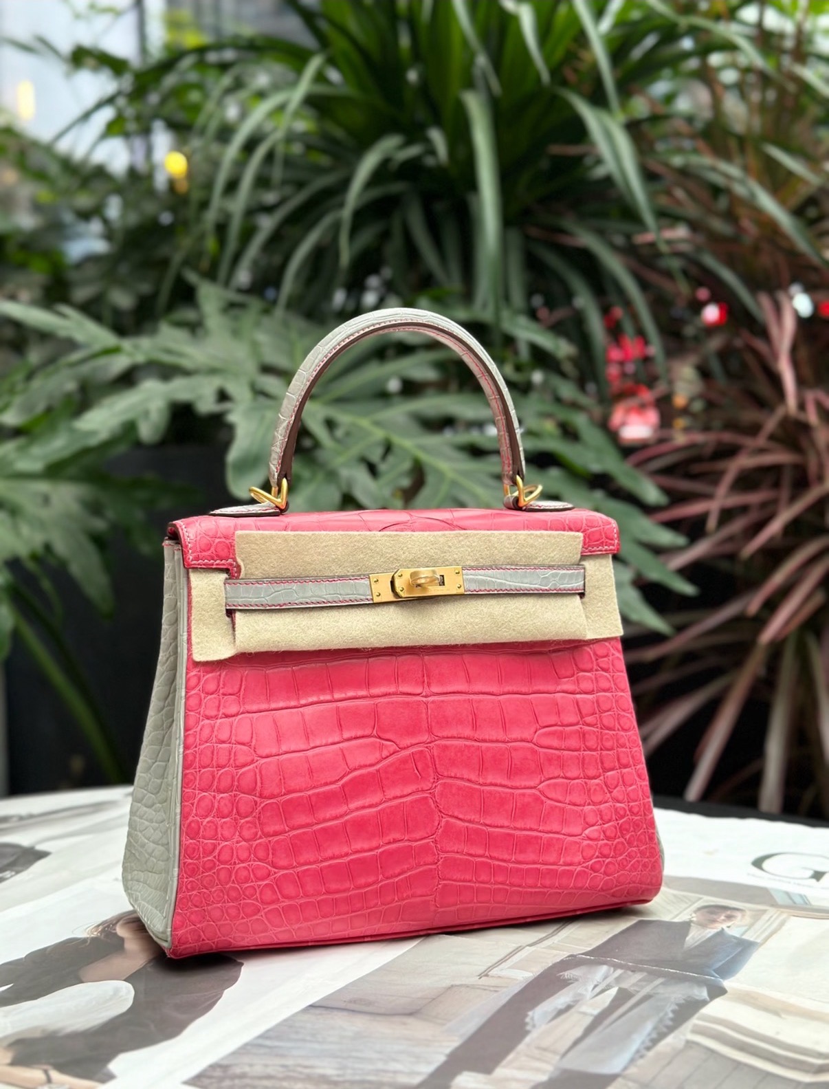 Crocodile skin Kelly  25-28cm