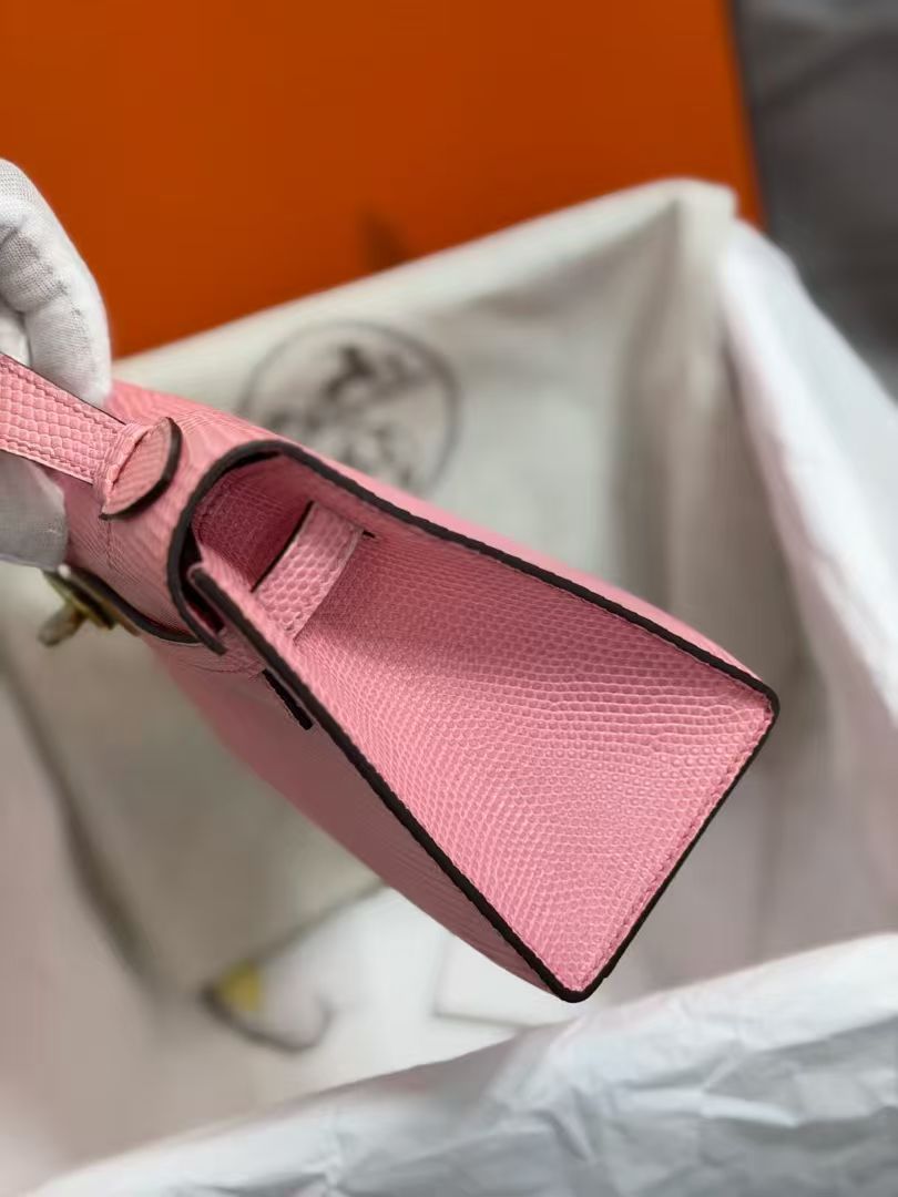 lizard skin Hermes Kelly #09 Mauve pale  22cm