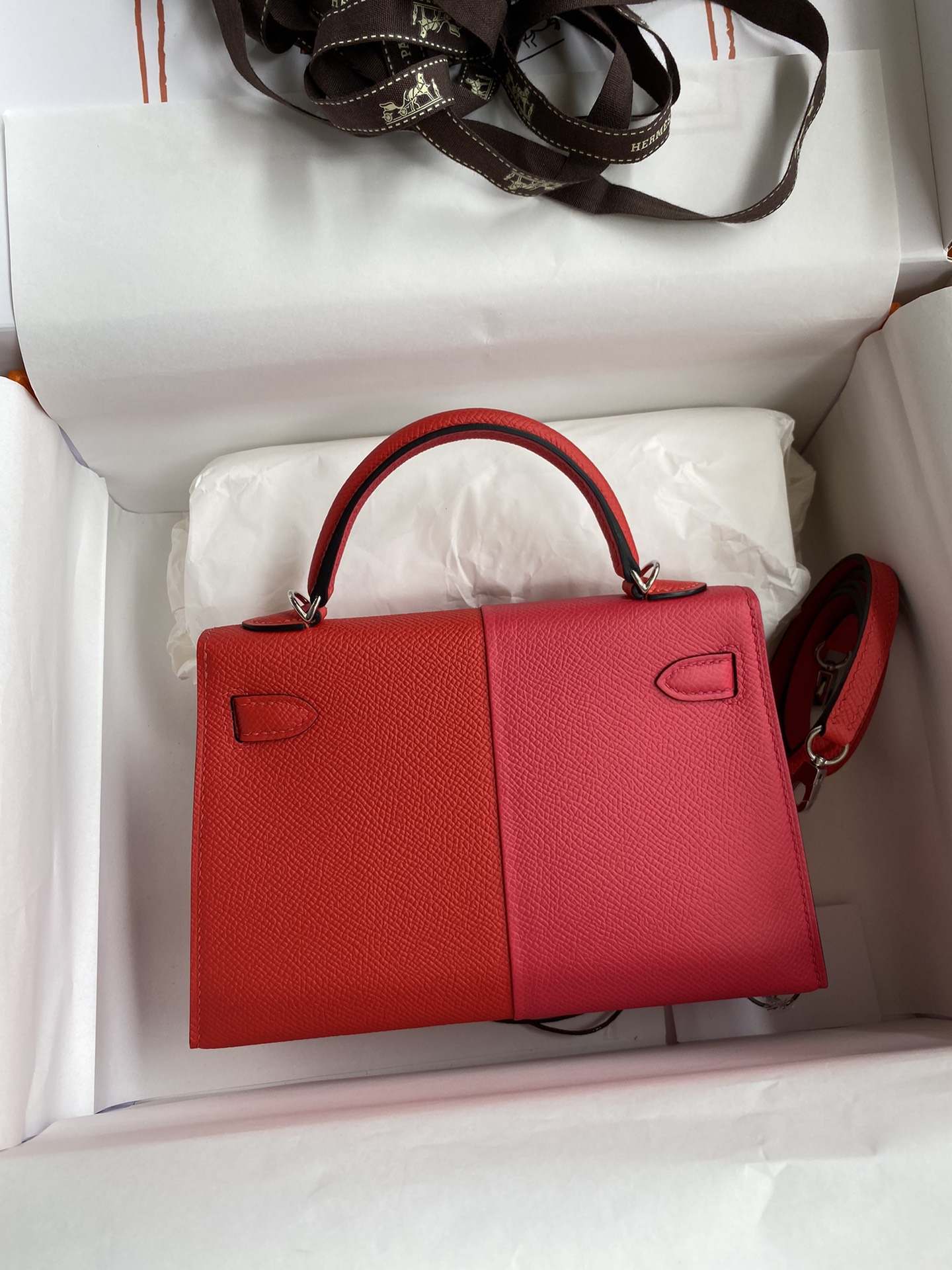 Hermes Mini Kelly  Color blocking  Epsom