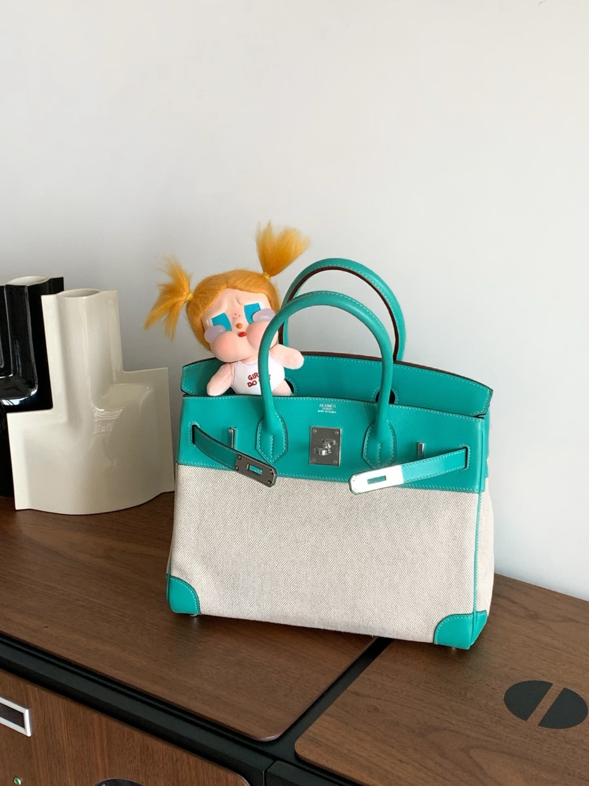 Hermes Canvas with Barenia leather  30cm