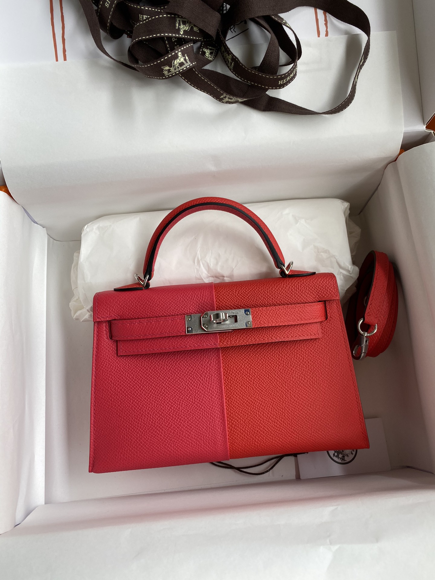Hermes Mini Kelly  Color blocking  Epsom