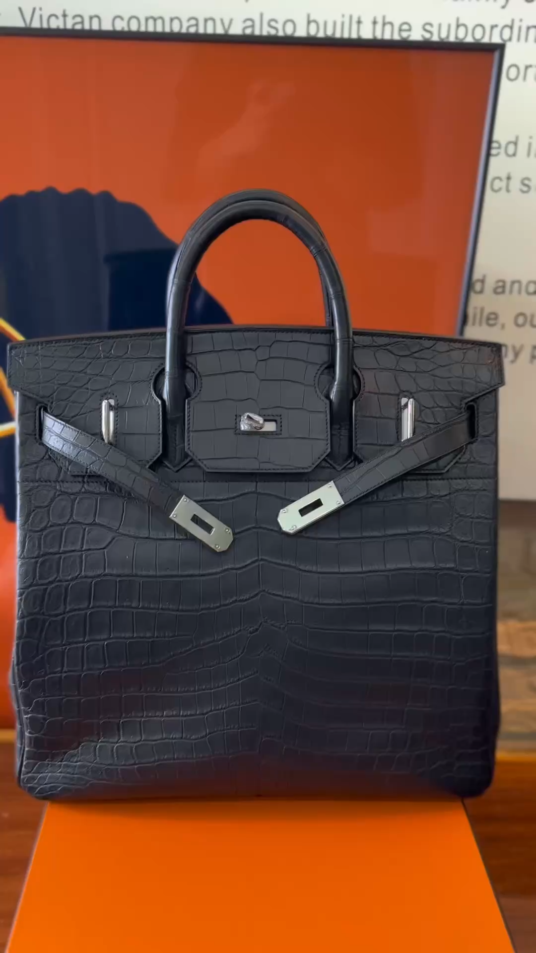 Crocodile skin #89 Noir HAC 40-50CM