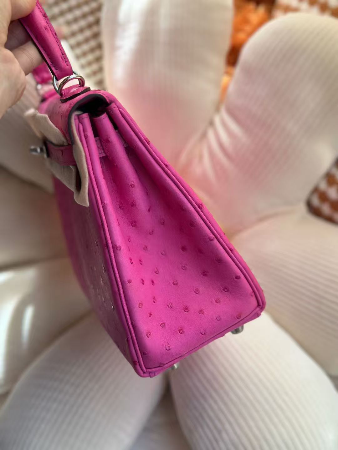 Advanced customization Kelly 25-28cm Ostrich Peach blossom