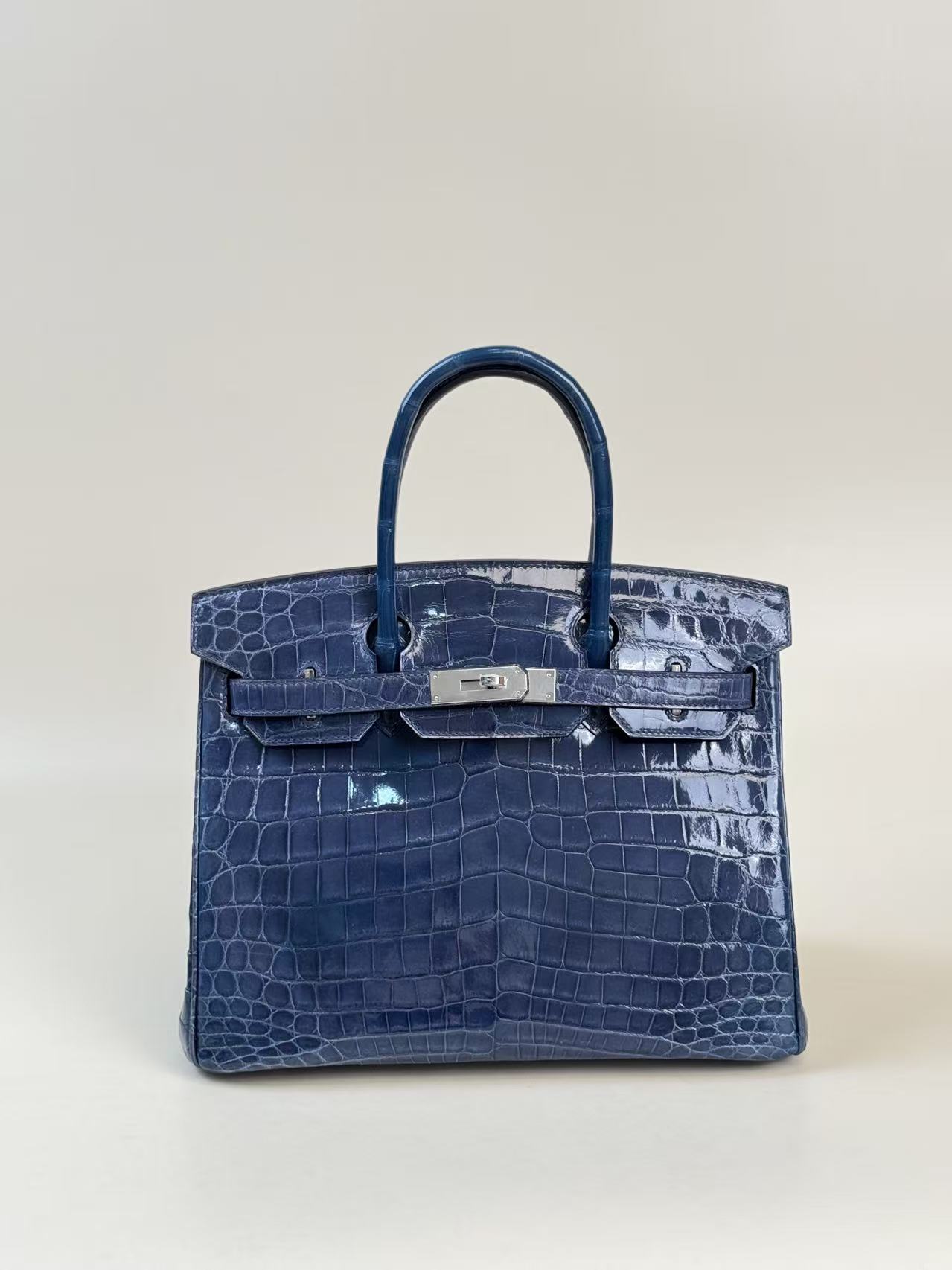 Crocodile skin #73 Bleu Saphir Miel Birkin 25-30cm