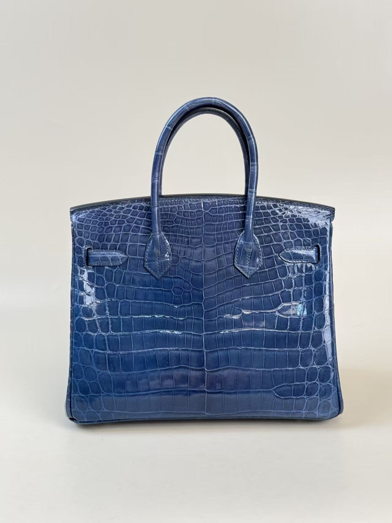 Crocodile skin #73 Bleu Saphir Miel Birkin 25-30cm