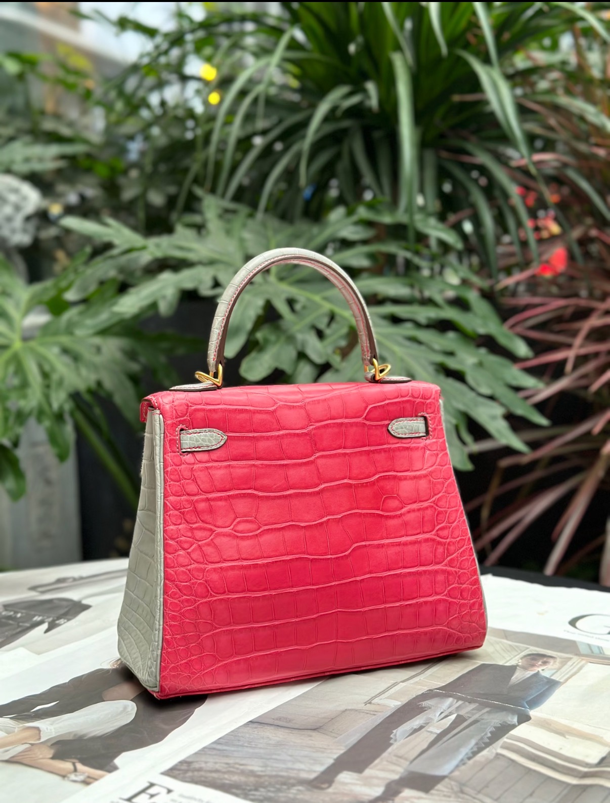Crocodile skin Kelly  25-28cm