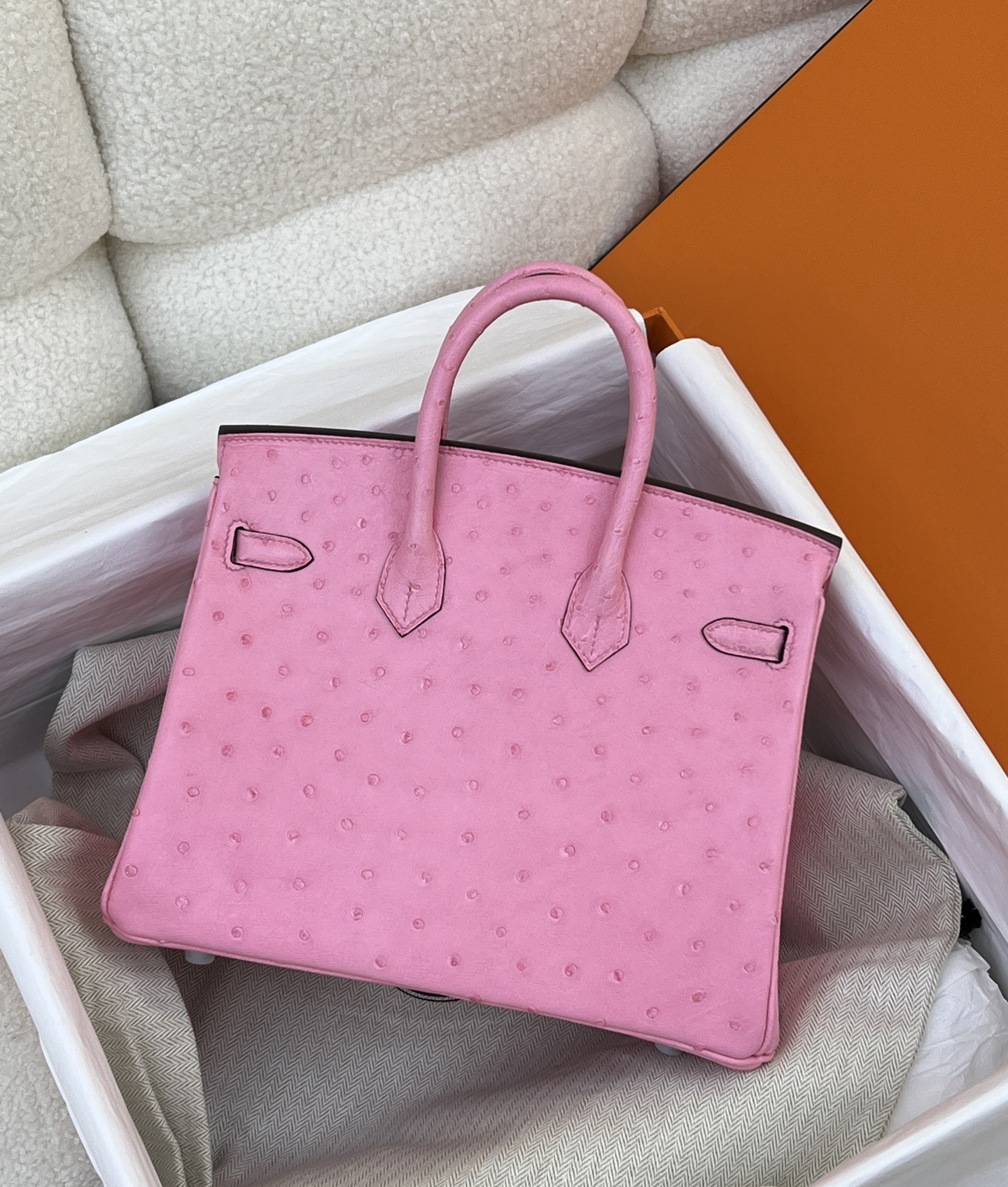 Ostrich skin #L4 Rose Bubblegum Birkin 25-35cm