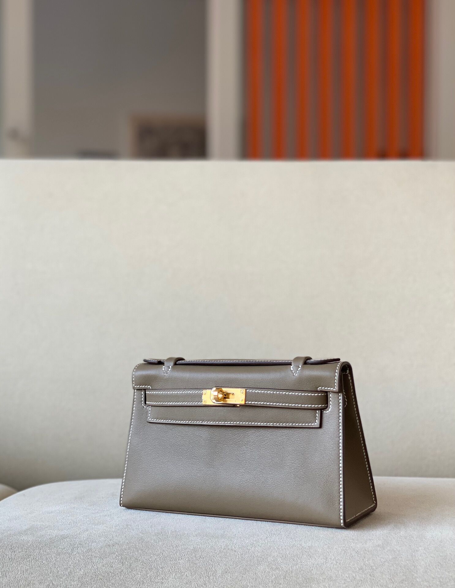 Hermes Kelly #19 Etoupe 22cm Swift