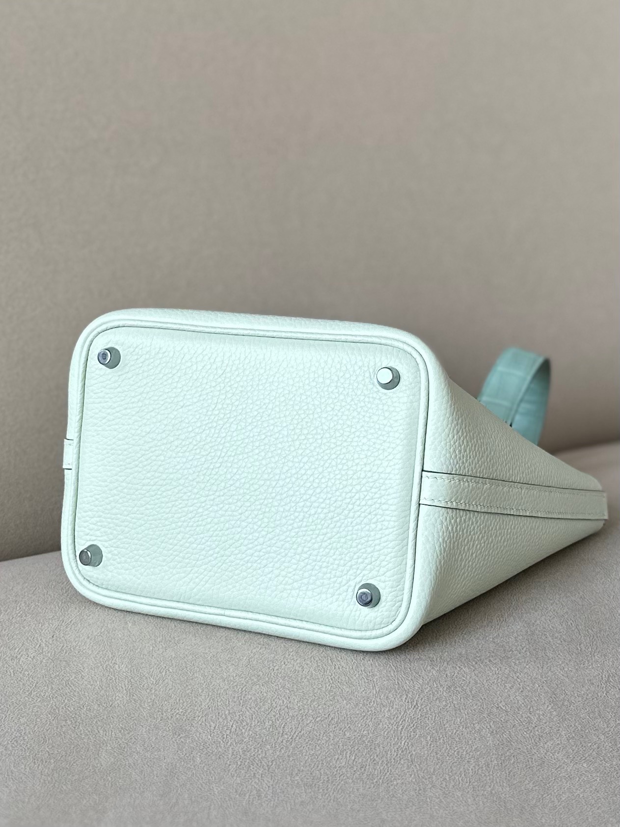 Hermes Picotin Crocodile skin with Togo #0S Vert Fizz 18-22cm