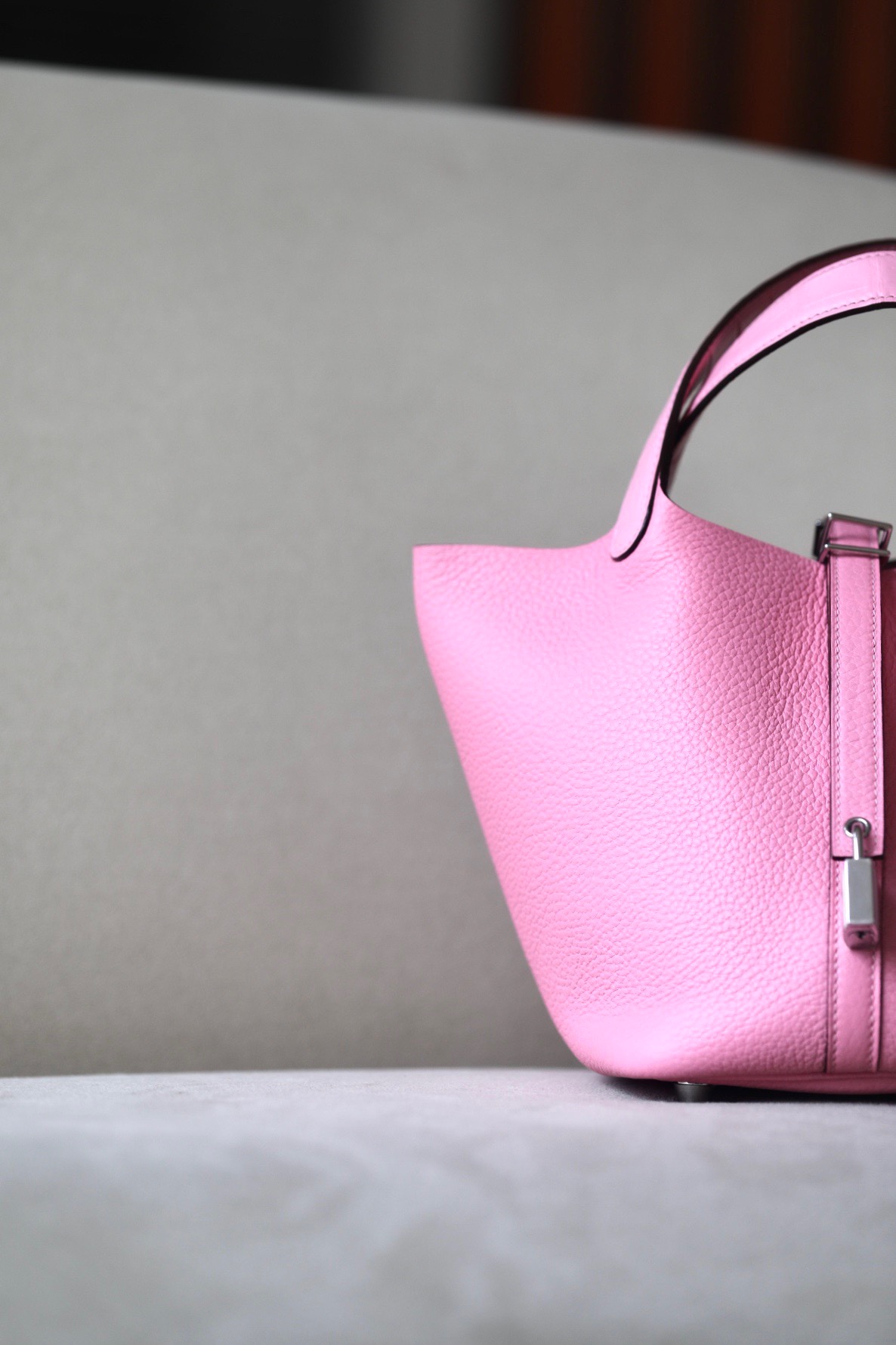 Hermes Picotin Ostrich skin with Togo #1Q Rose confetti 18-22cm