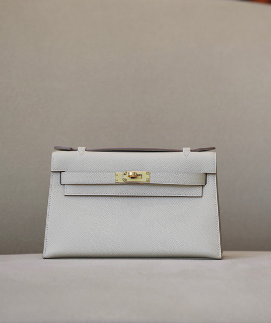 Hermes Kelly #10 Craie 22cm Epsom