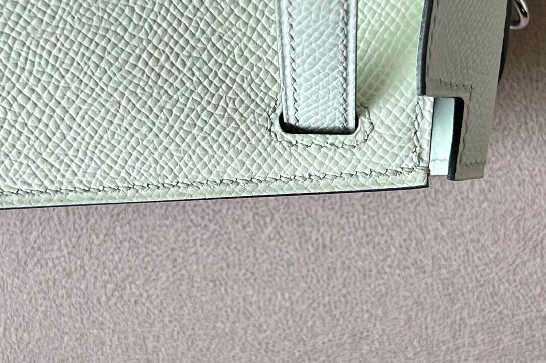 Hermes Mini Kelly #0S Vert Fizz Epsom