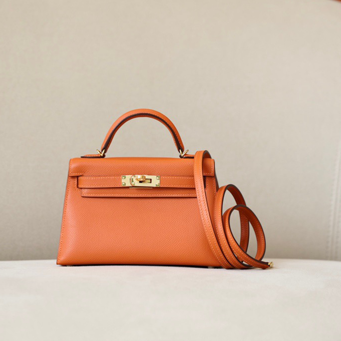Hermes Mini Kelly #9J Feu Epsom