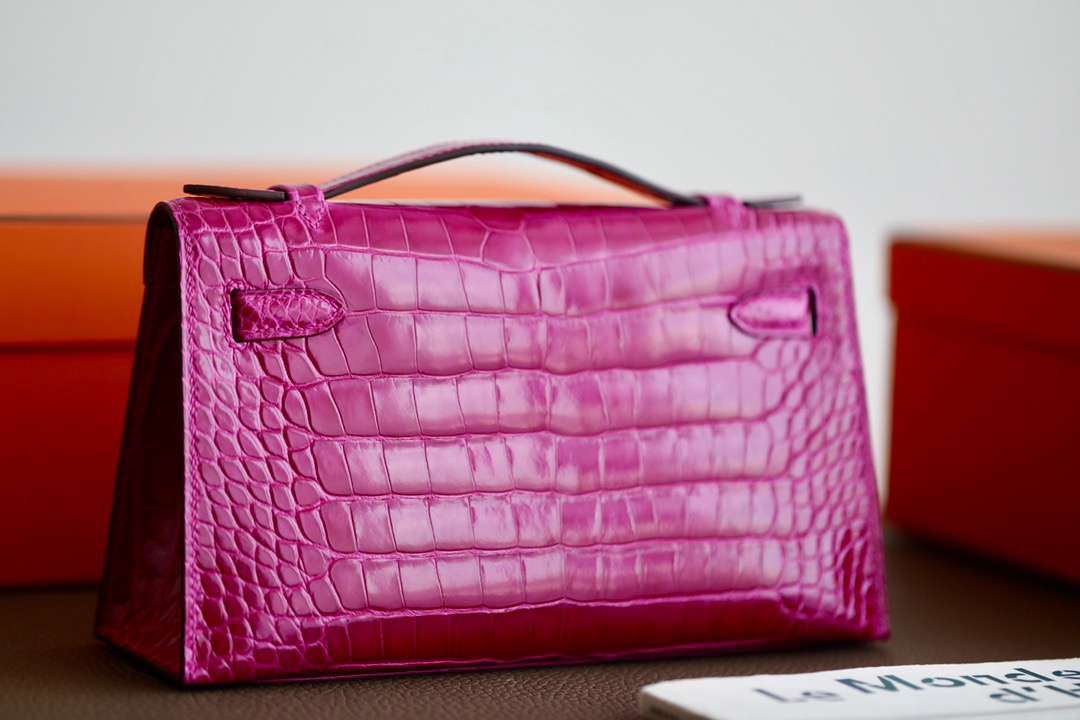 Crocodile skin Mini Kelly #J5 Rose Scheherezade