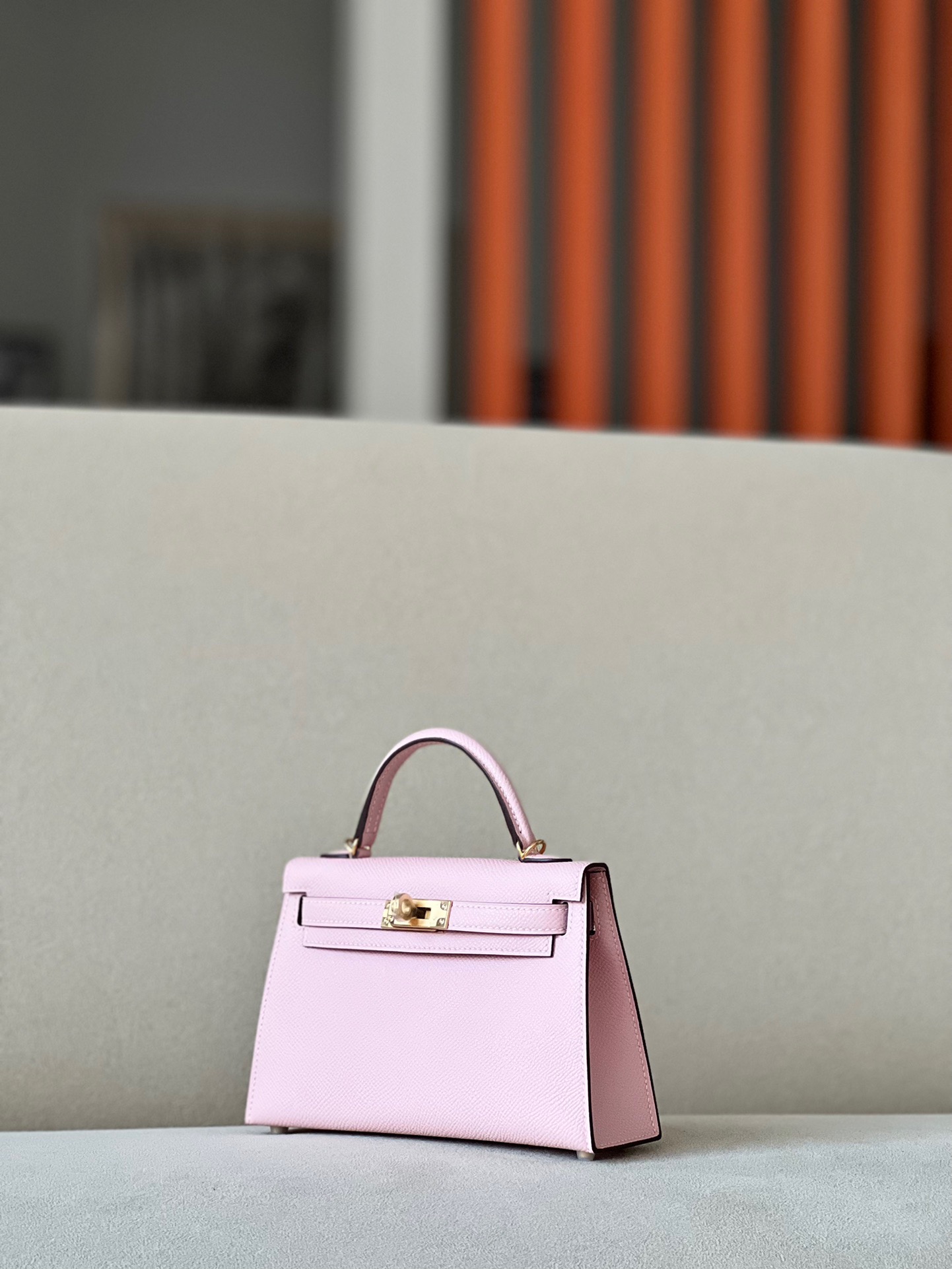 Hermes Mini Kelly  #3Q Rose Sakura Epsom