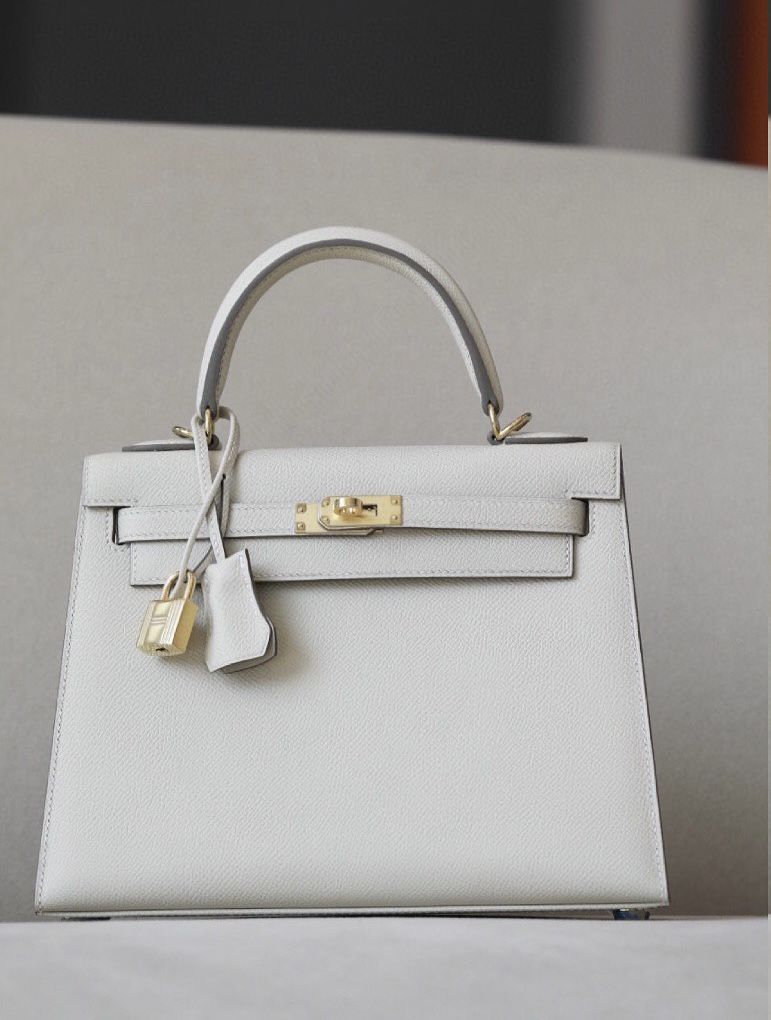 Hermes Kelly #10 Craie 25-28cm Epsom Sellier