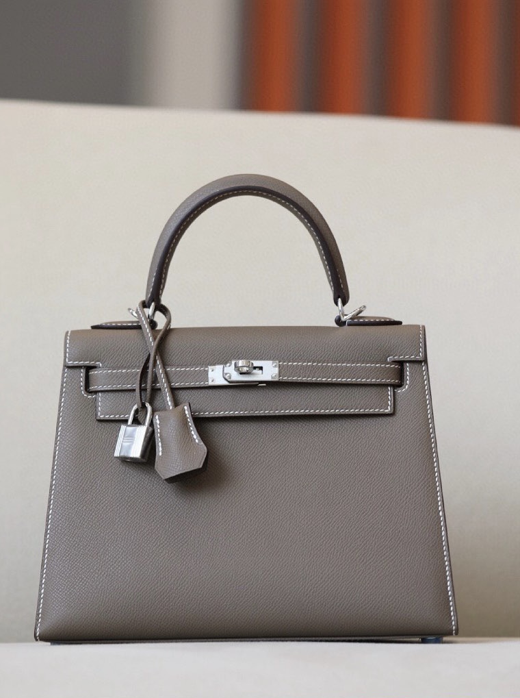 Hermes Kelly #19 Etoupe 25-28cm Epsom Sellier