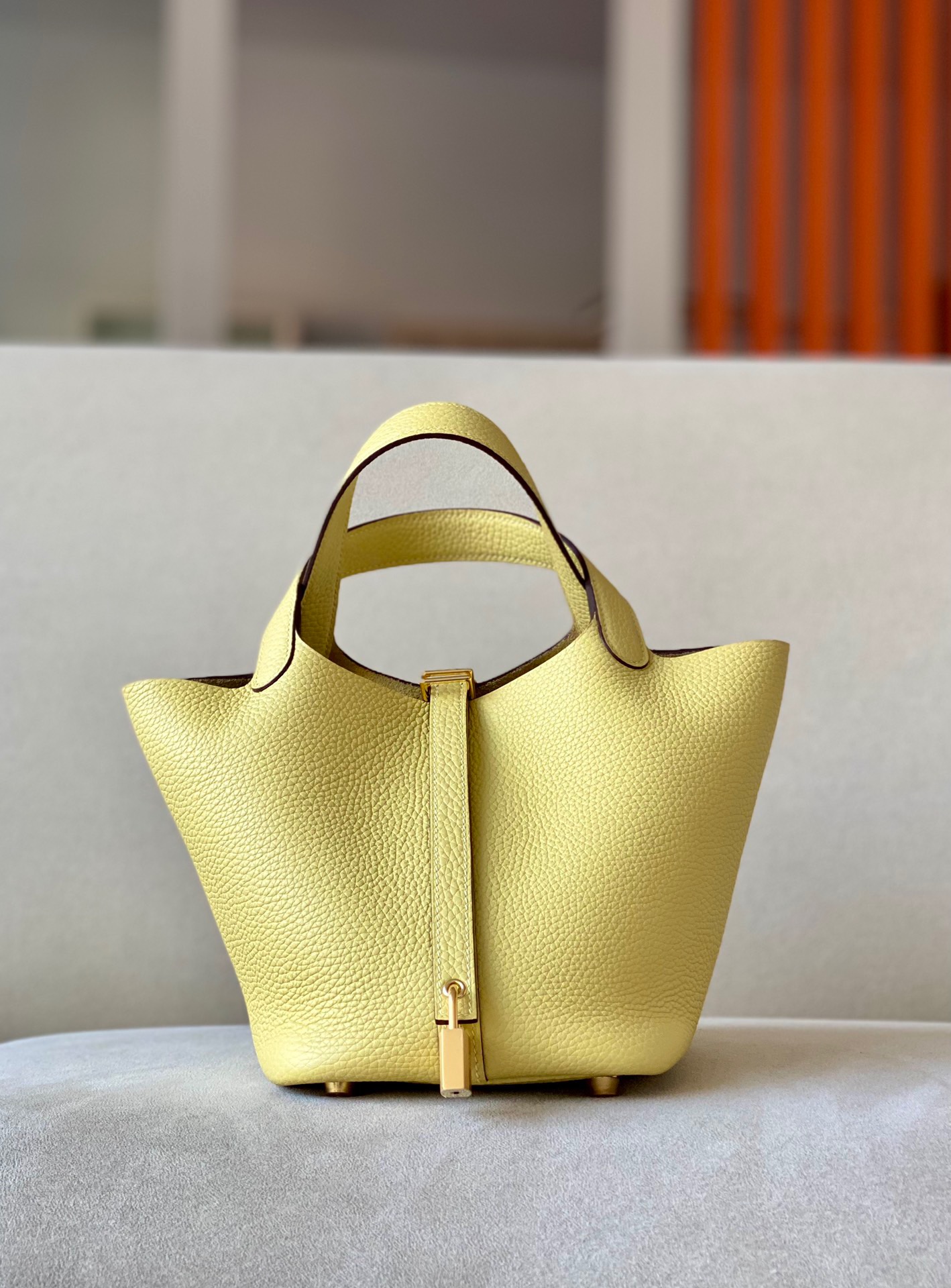 Hermes Picotin #1Z Jaune poussin 18-22cm TOGO