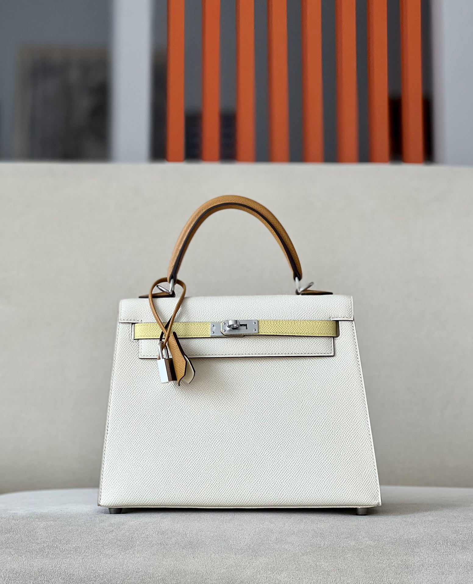 Hermes Kelly Color blocking  25-28cm Epsom Sellier