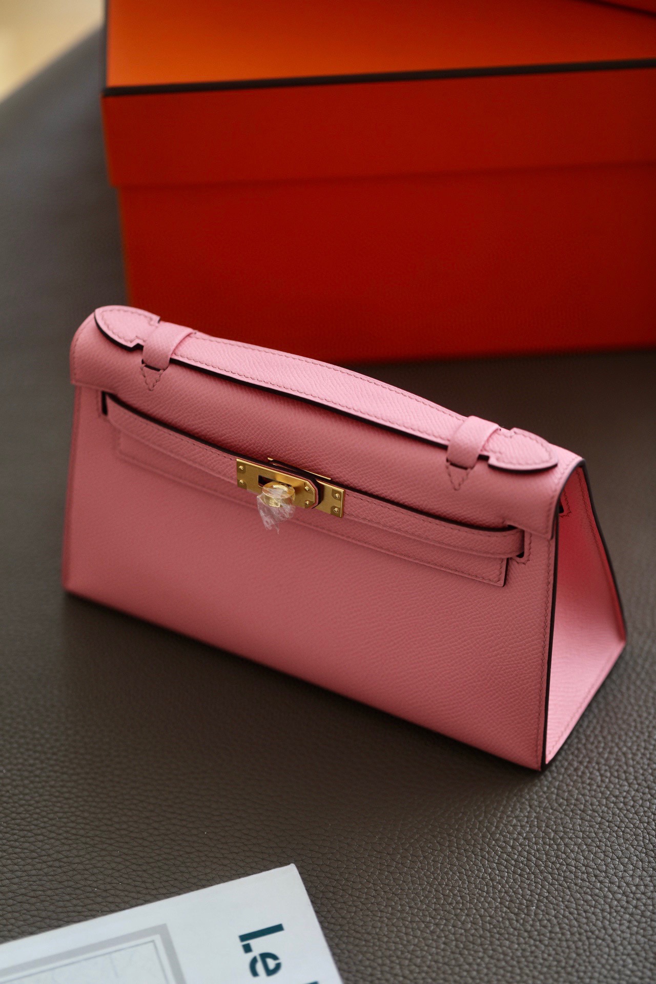 Hermes Kelly #1Q Rose confetti 22cm Epsom