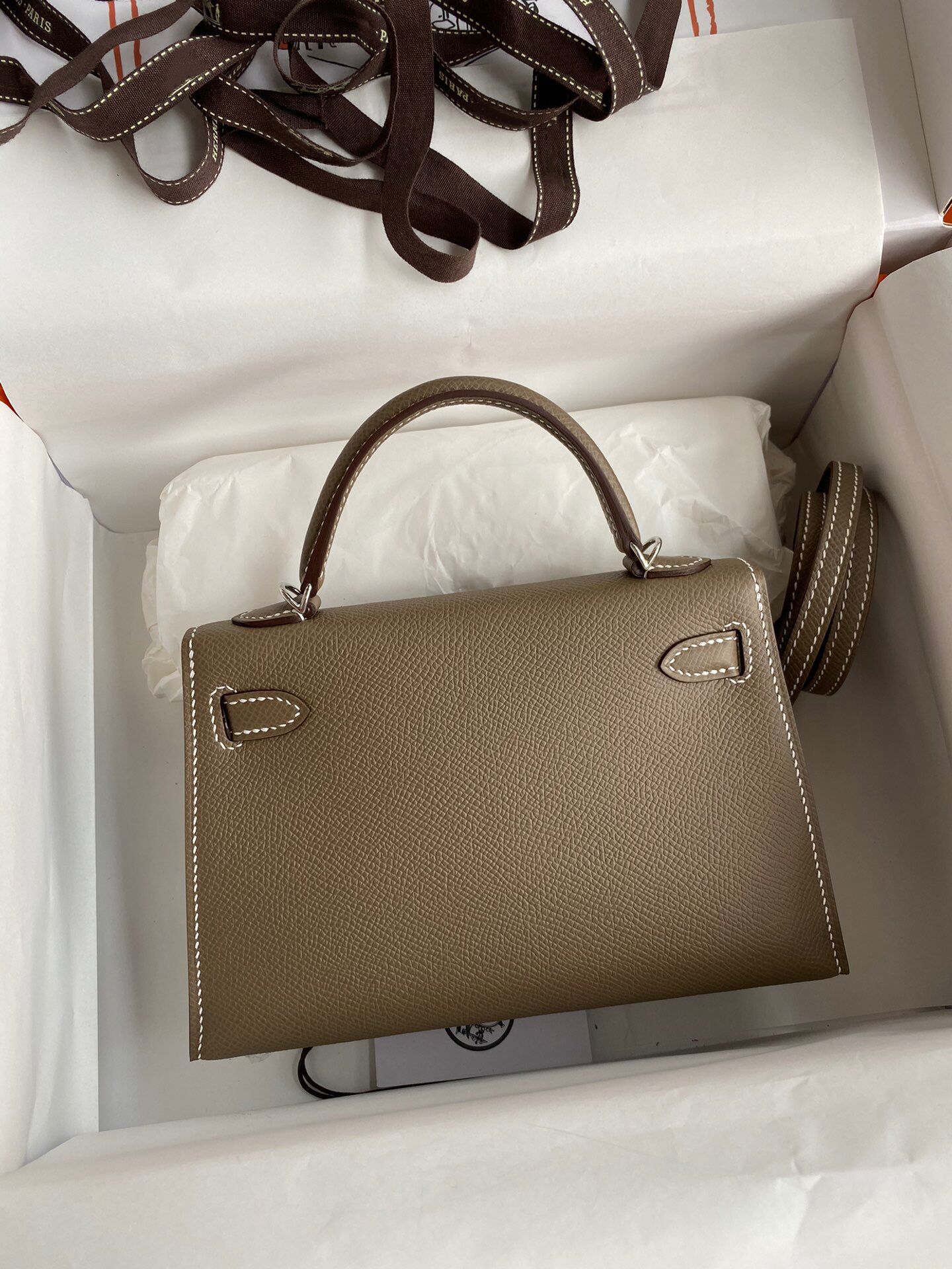 Hermes Mini Kelly #19 Etoupe Epsom