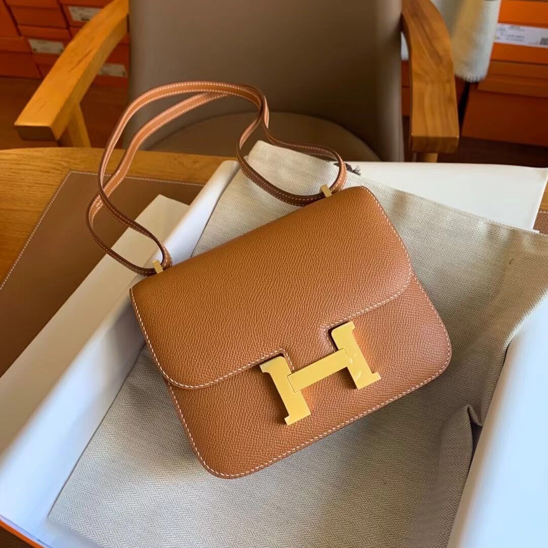 Hermes Constance #37 Gold 19-24cm Epsom