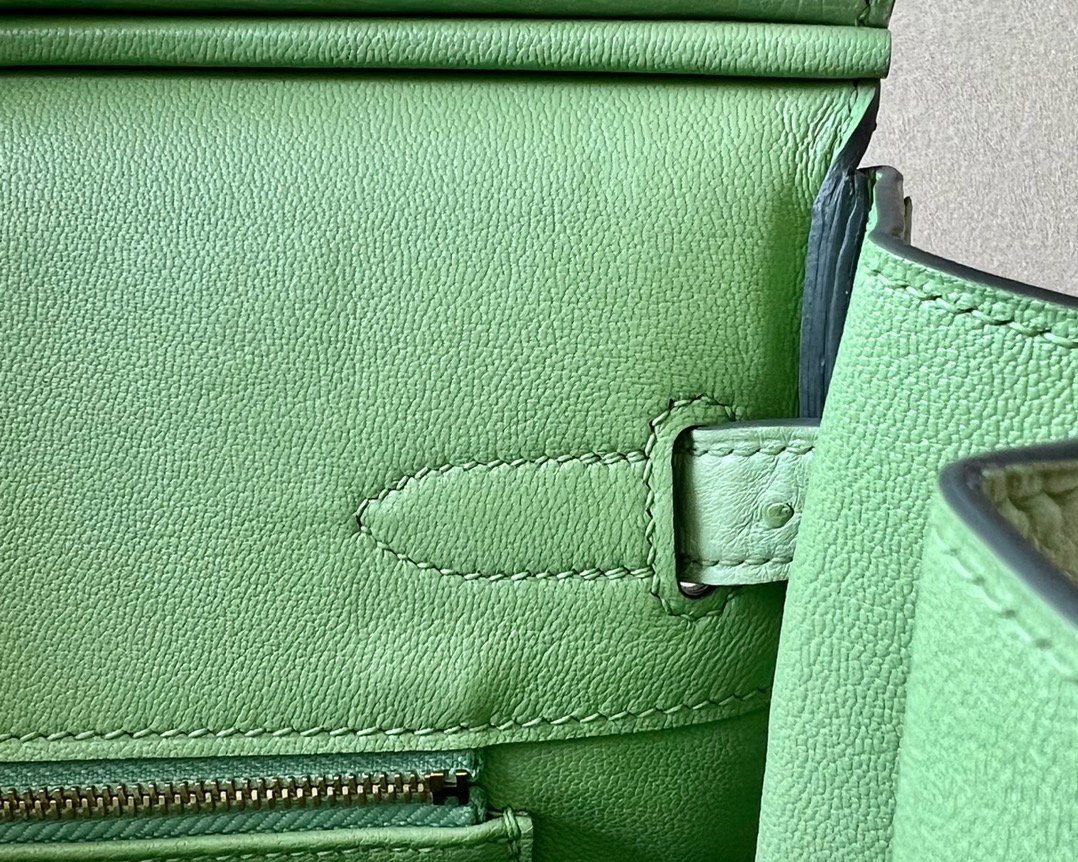 Ostrich skin #31 Vert Criquet  Birkin 25-35cm