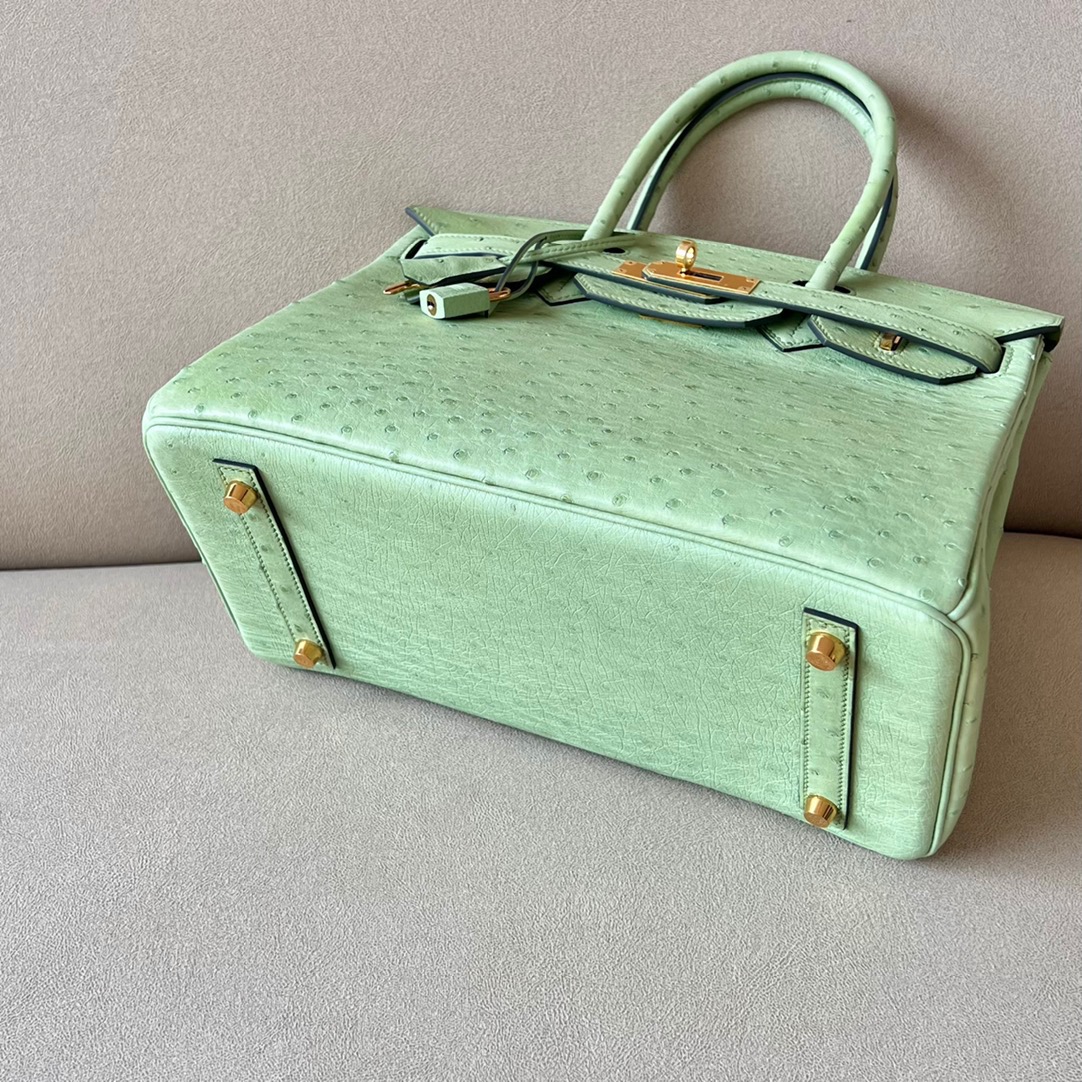 Ostrich skin #31 Vert Criquet  Birkin 25-35cm