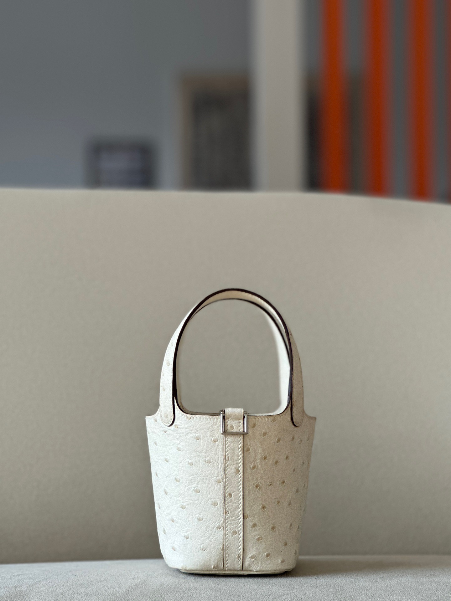 Hermes Picotin #10 Craie 18-22cm Ostrich