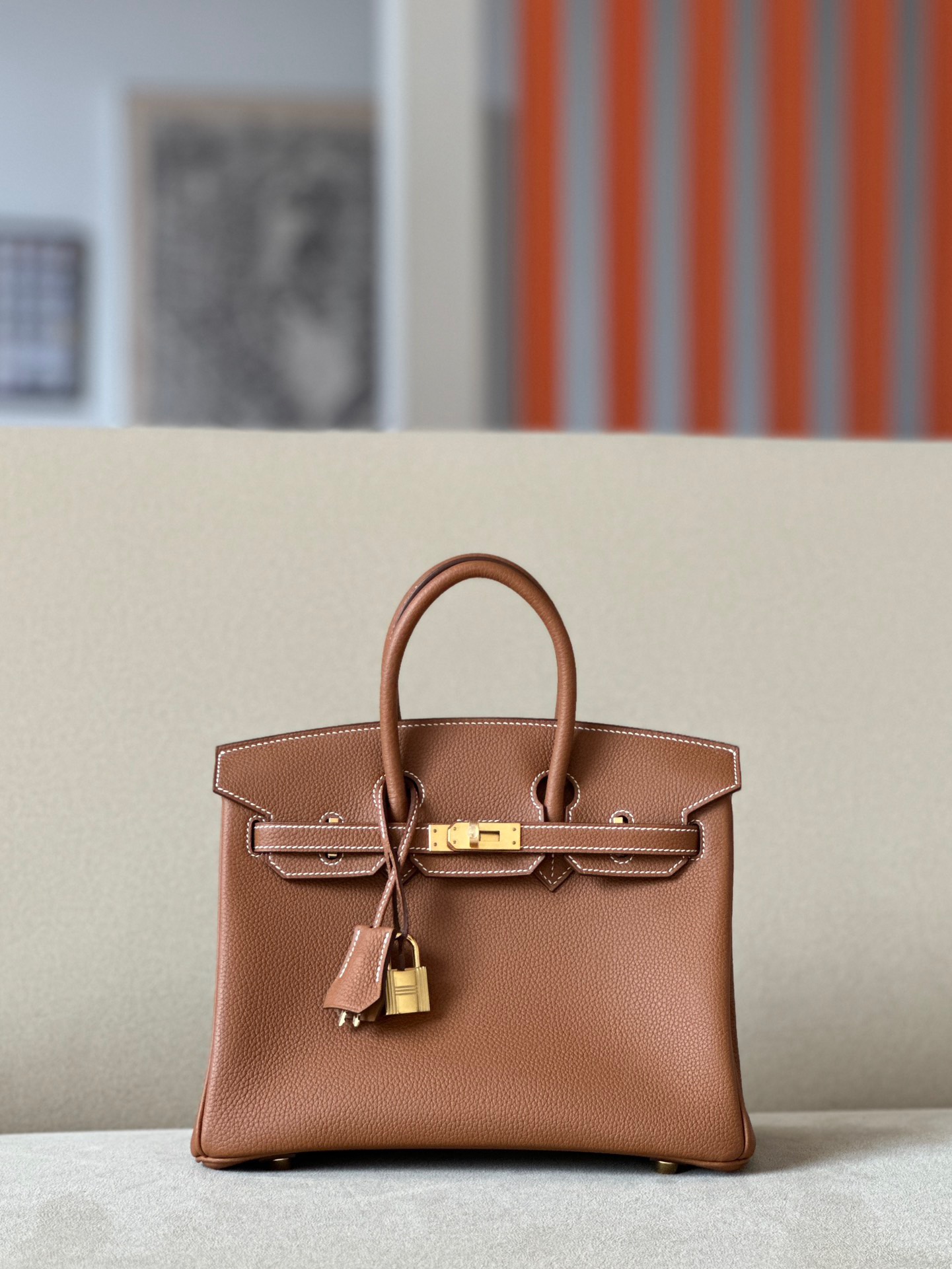 Hermes Birkin #37 Gold brown 25-35cm TOGO