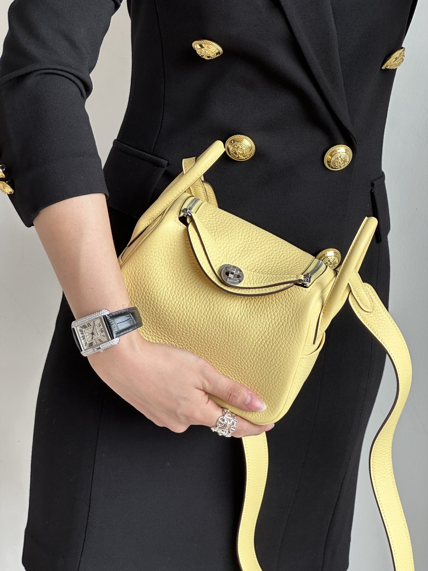 Hermes Lindy #1Z Jaune de naples 19-26cm Togo