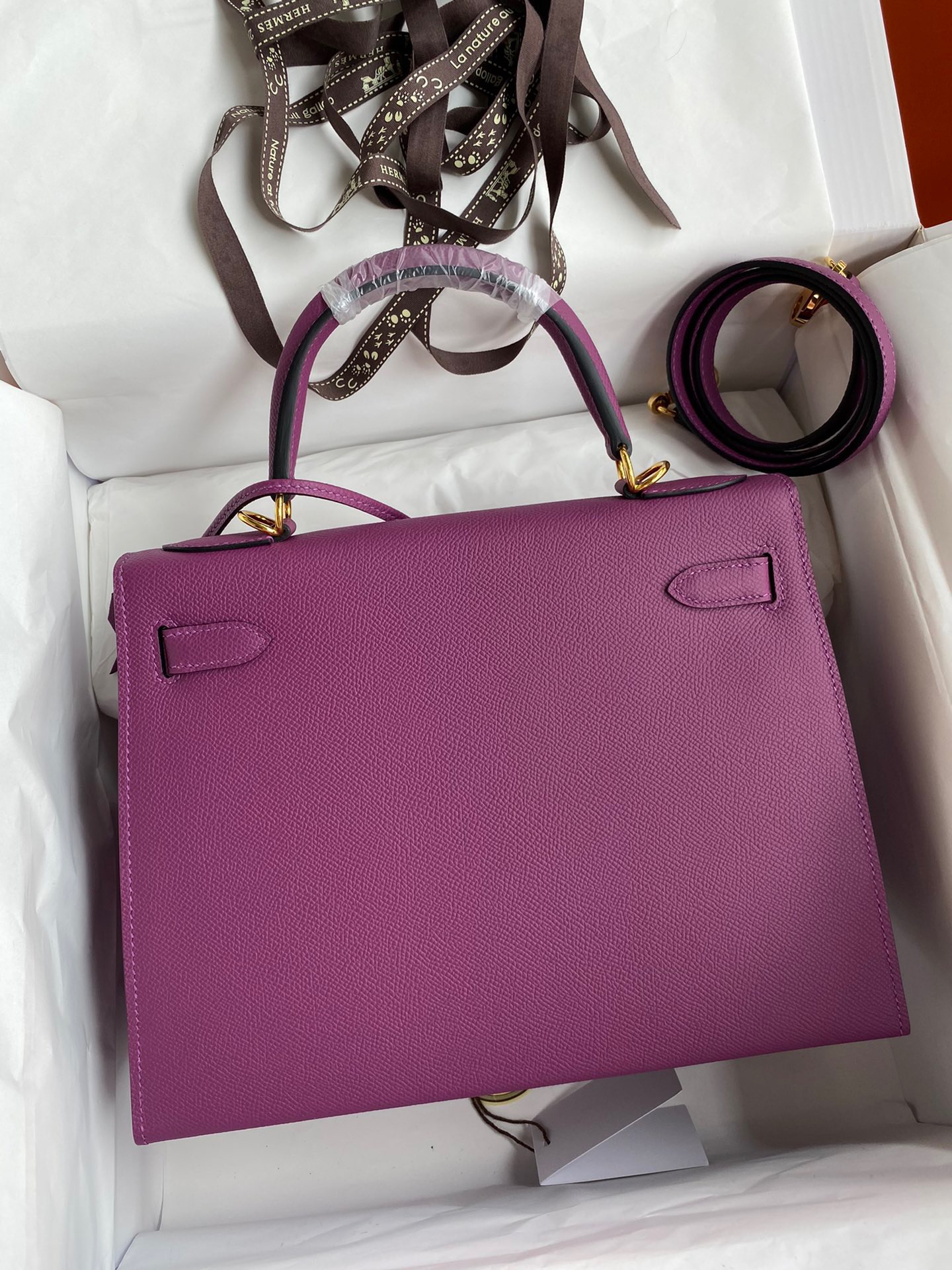 Hermes Kelly #P9 Anemone 25-28cm Epsom Sellier