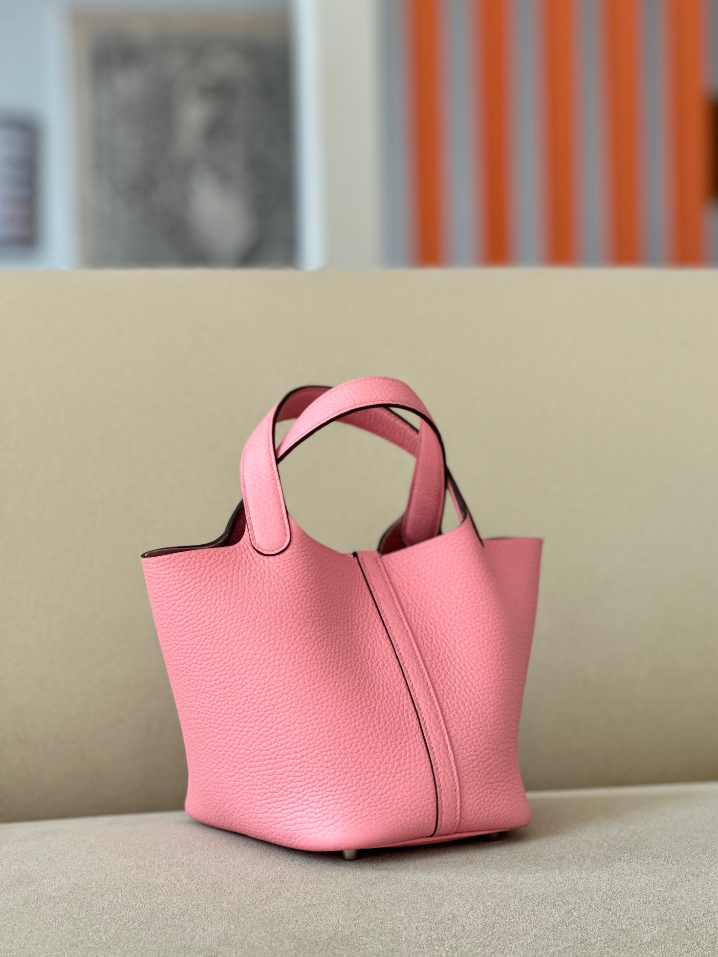 Hermes Picotin #1Q Rose confetti 18-22cm TOGO