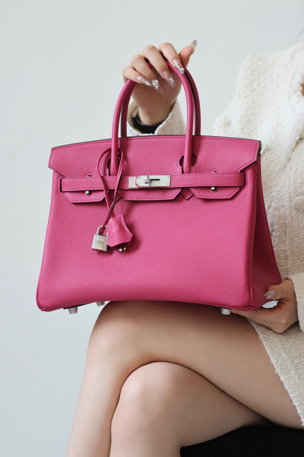 Hermes Birkin #E5 Rose tyrien 25-35cm TOGO