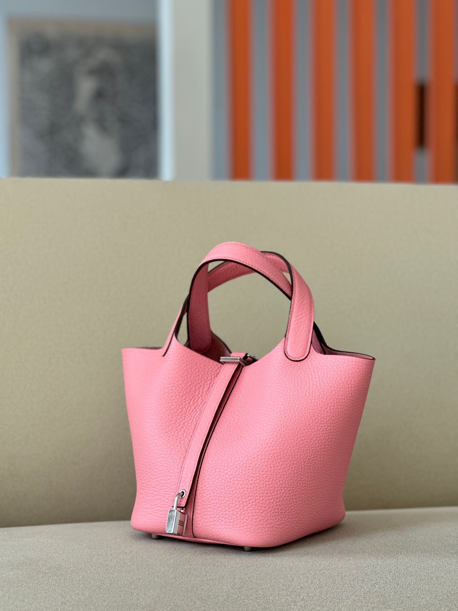 Hermes Picotin #1Q Rose confetti 18-22cm TOGO