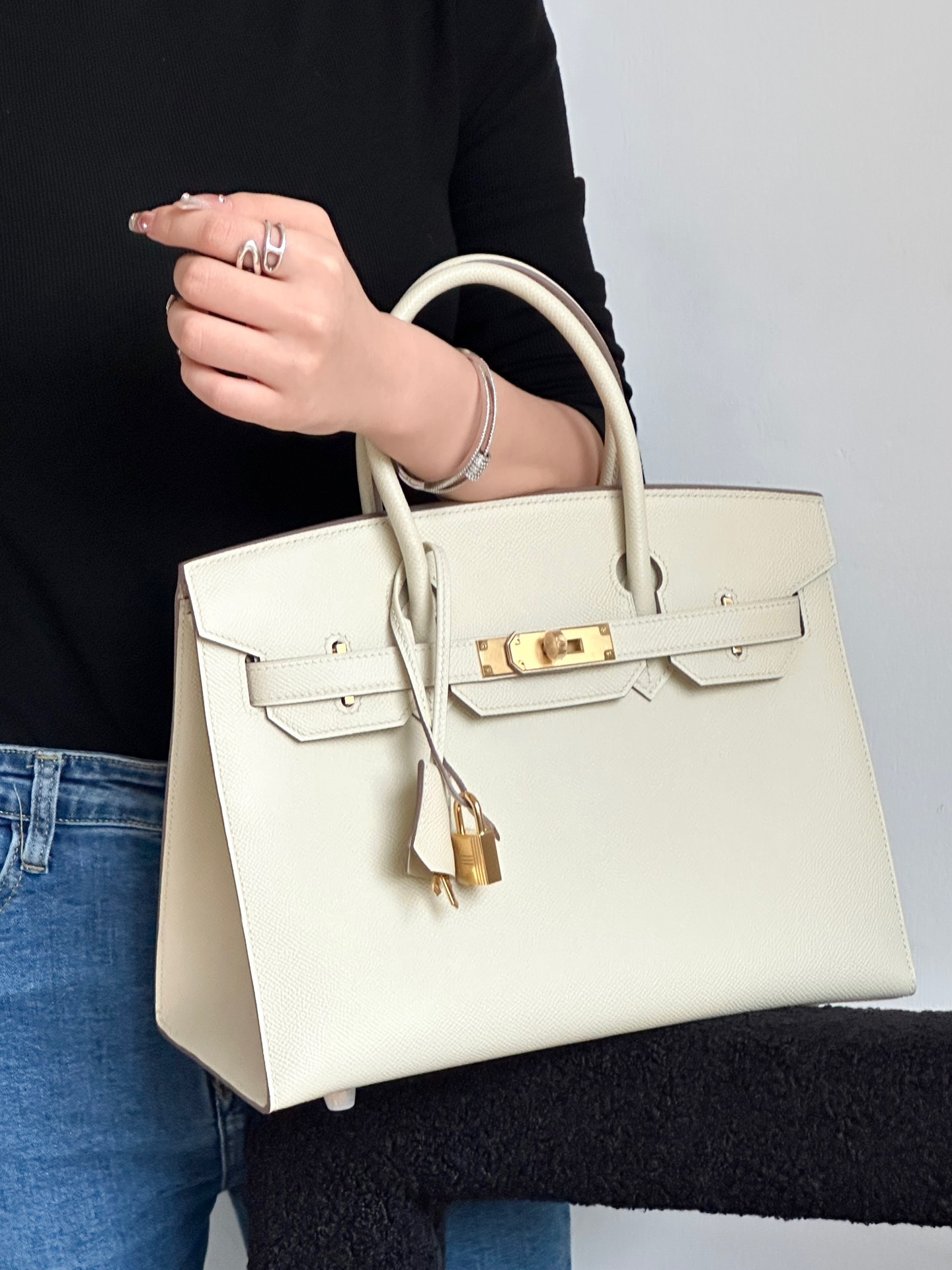 Hermes Birkin #10 Craie 25-35cm Epsom