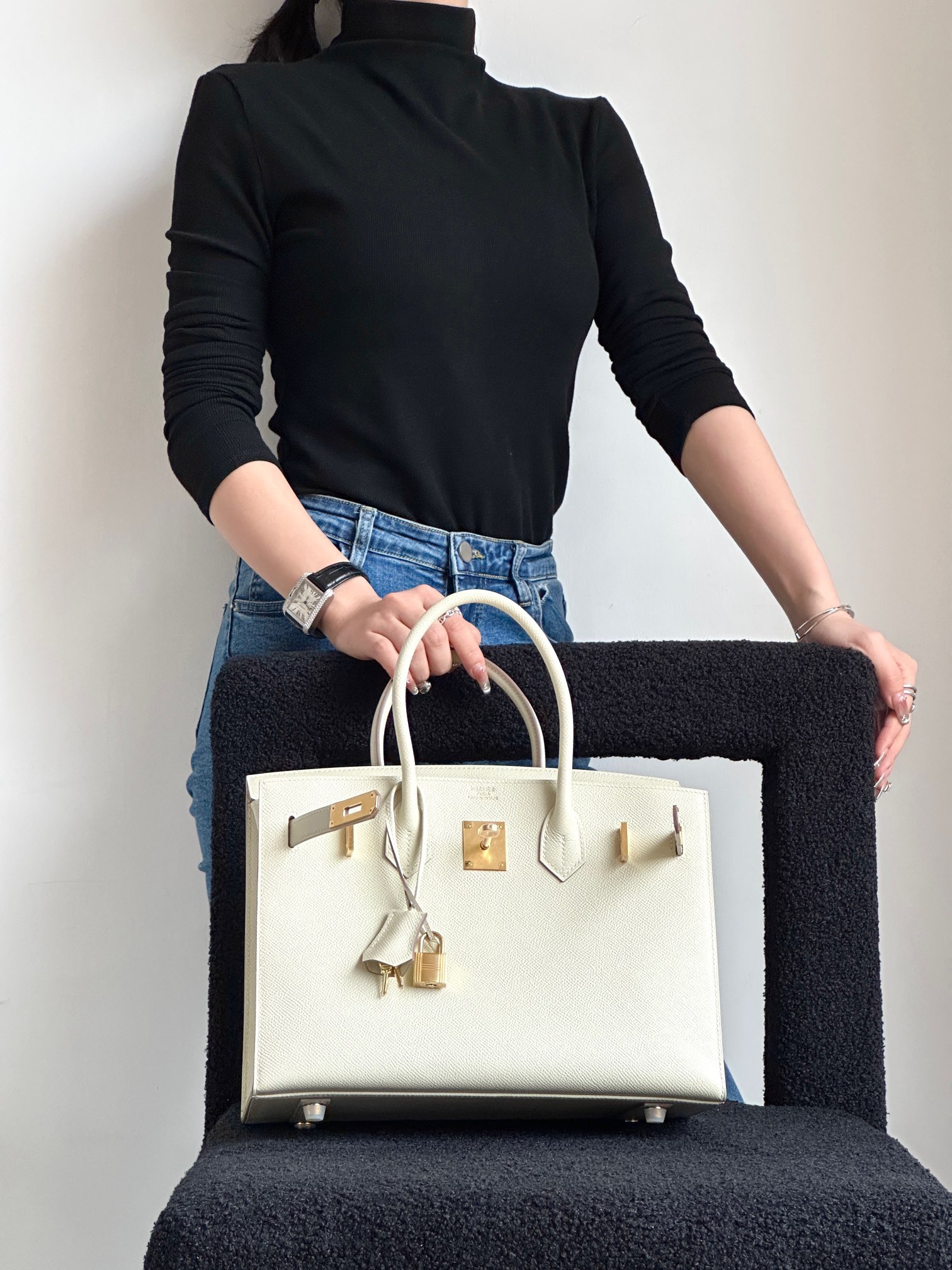 Hermes Birkin #10 Craie 25-35cm Epsom