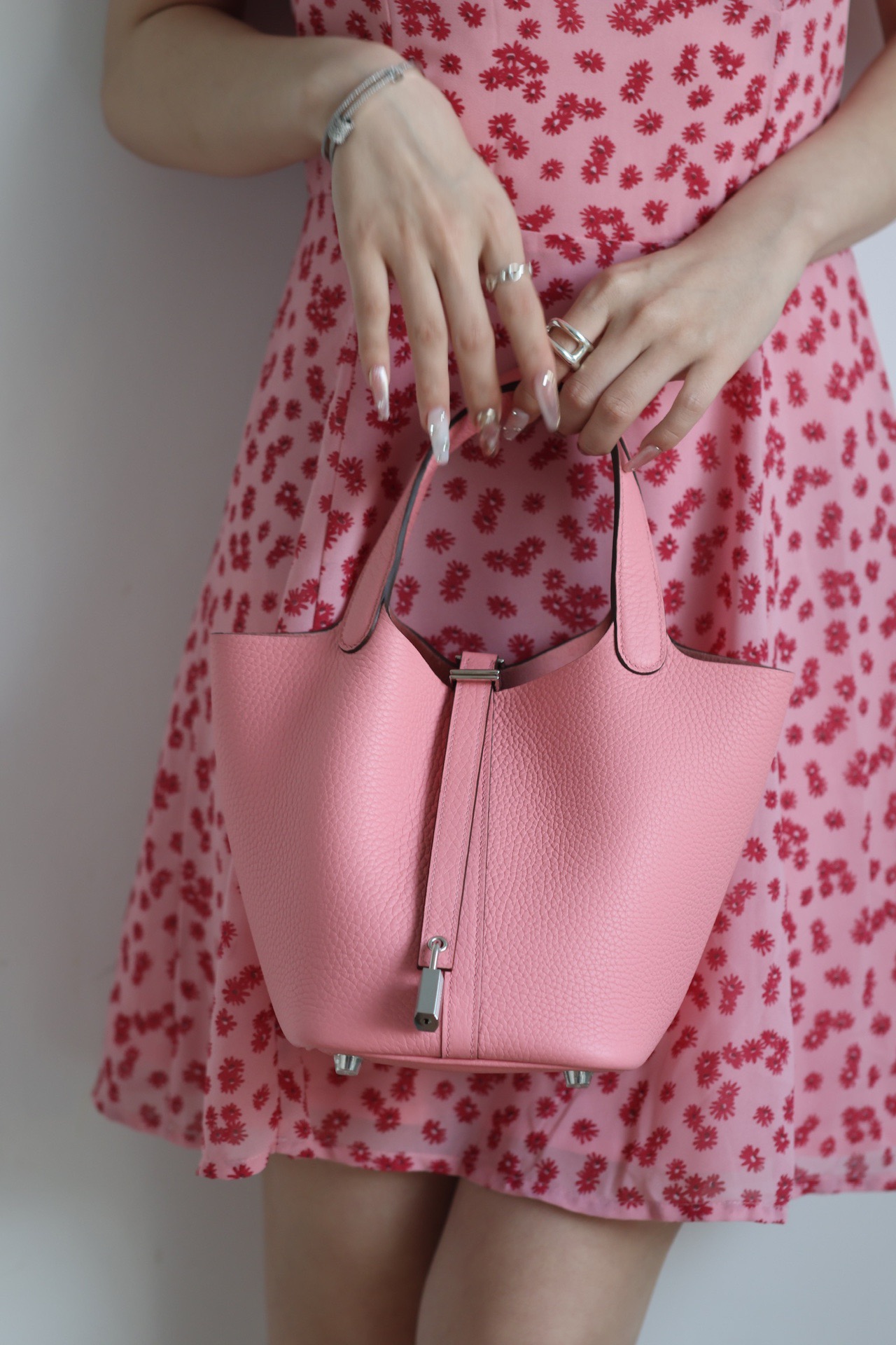 Hermes Picotin #1Q Rose confetti 18-22cm TOGO