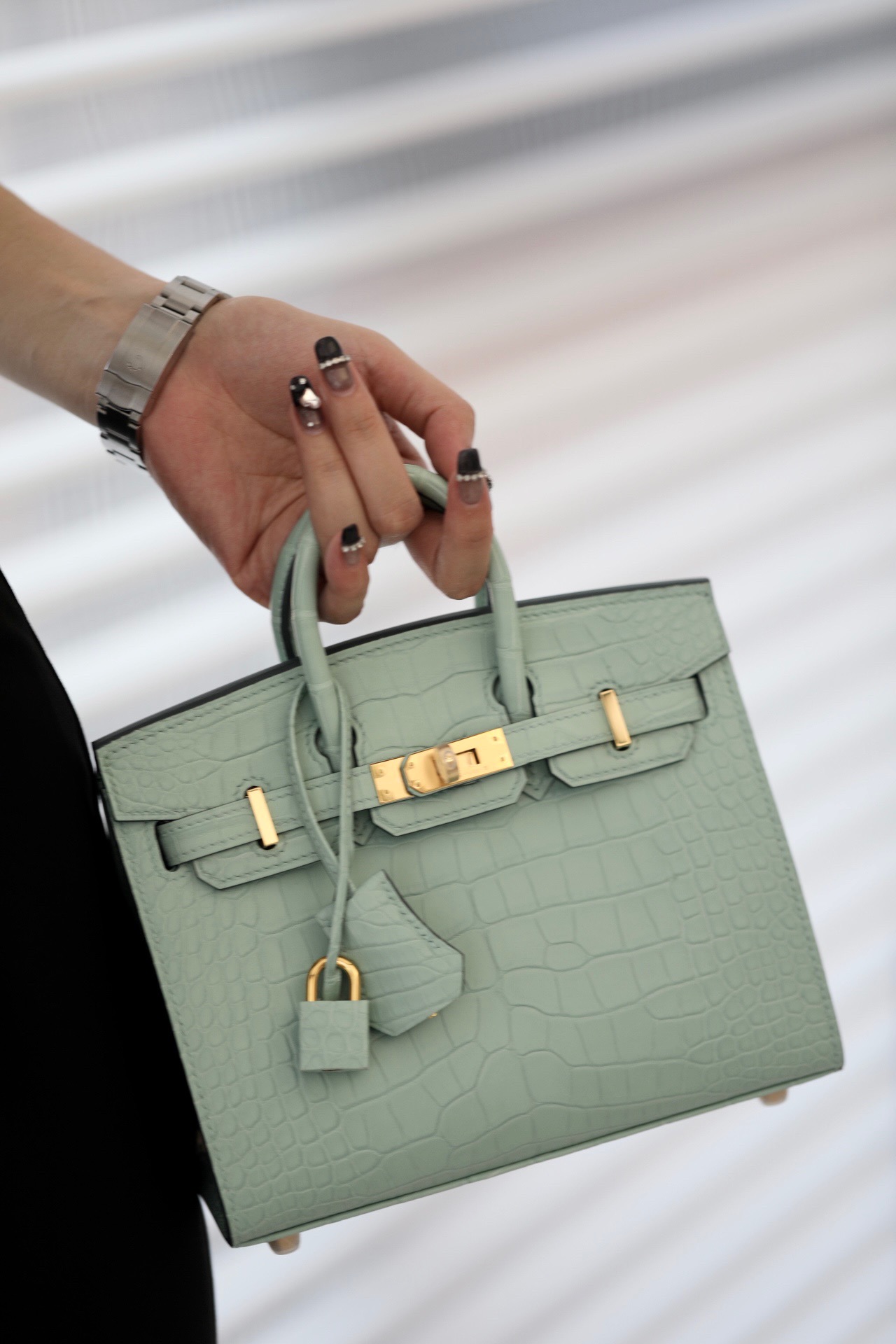 Crocodile leather #6U Vert d`Eau Birkin 25-30cm Sellier