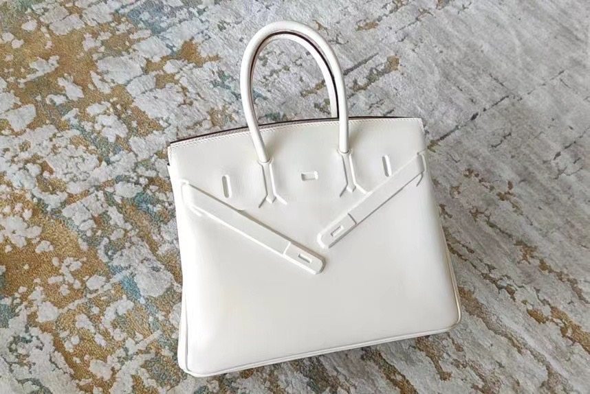 Hermes Shadow Birkin 25cm Switf White
