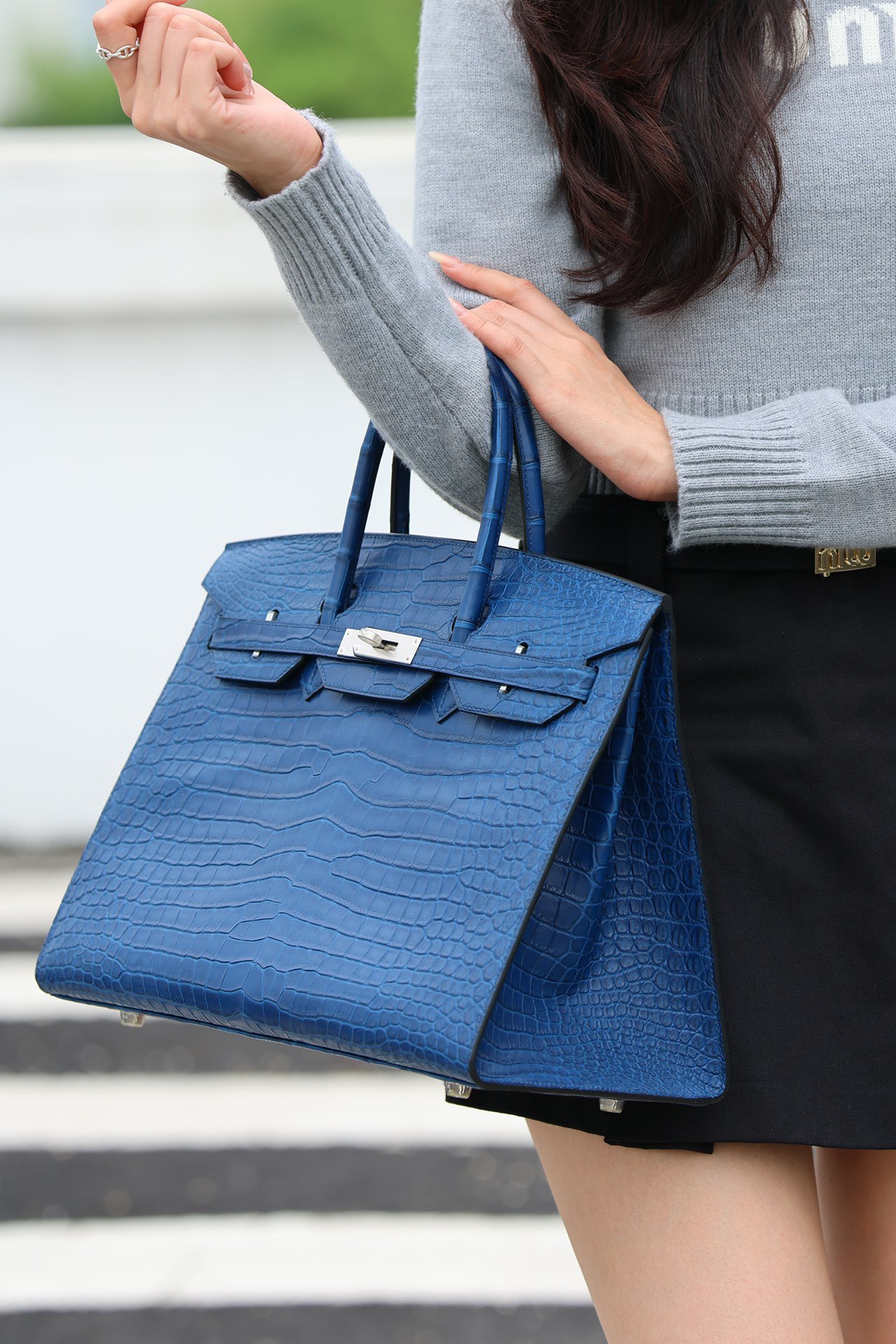 Crocodile skin #V17 Blue Zellige  Birkin 25-35cm