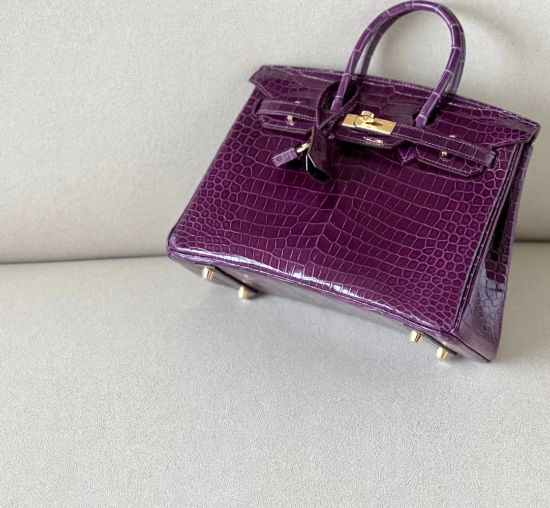 Crocodile skin  #96 Amethyst  Birkin 25-30cm Birkin