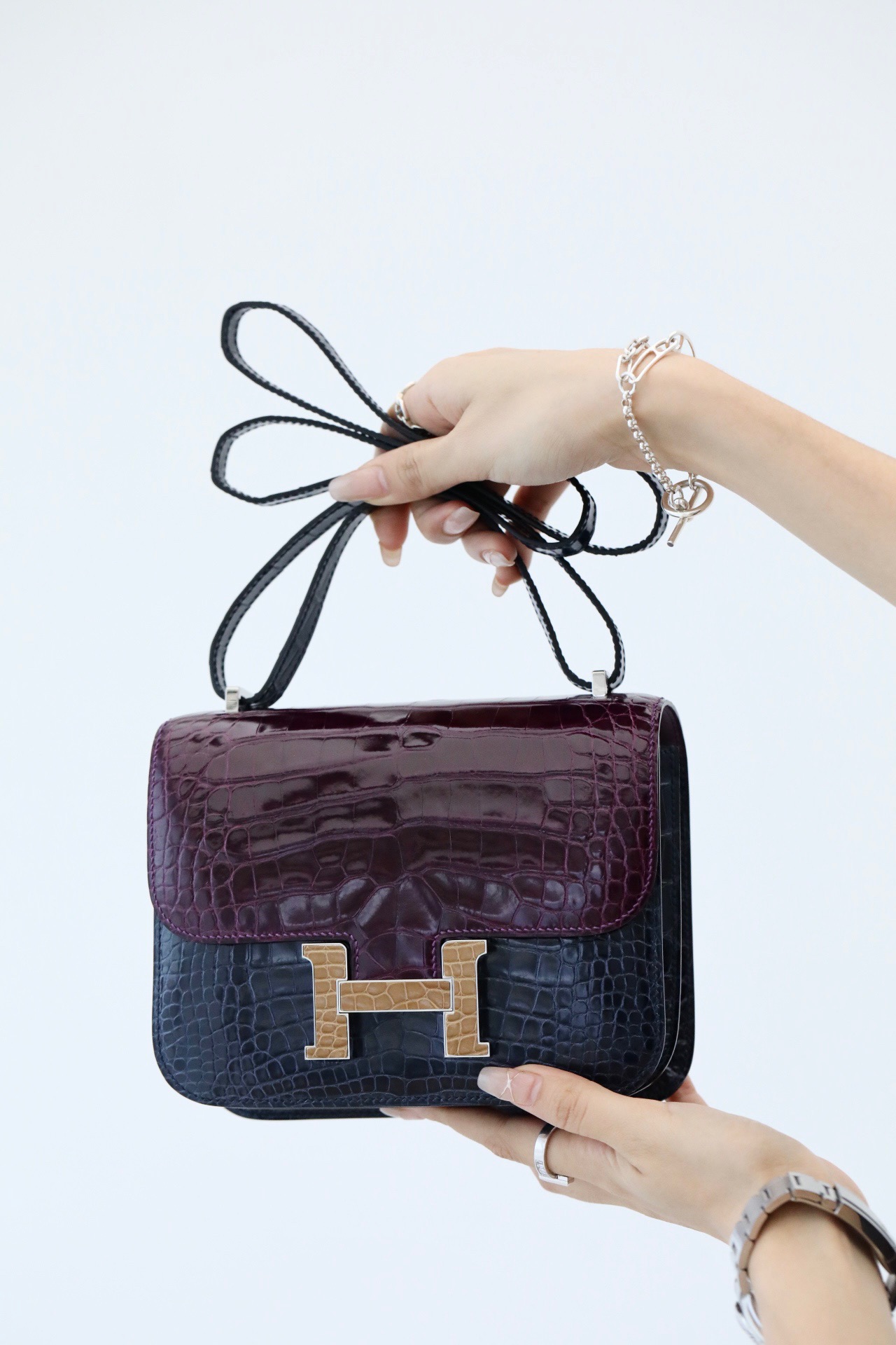 Crocodile skin Constance color blocking 19-24cm