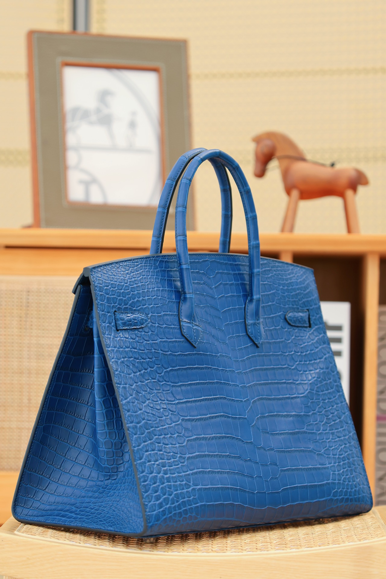 Crocodile skin #V17 Blue Zellige  Birkin 25-35cm