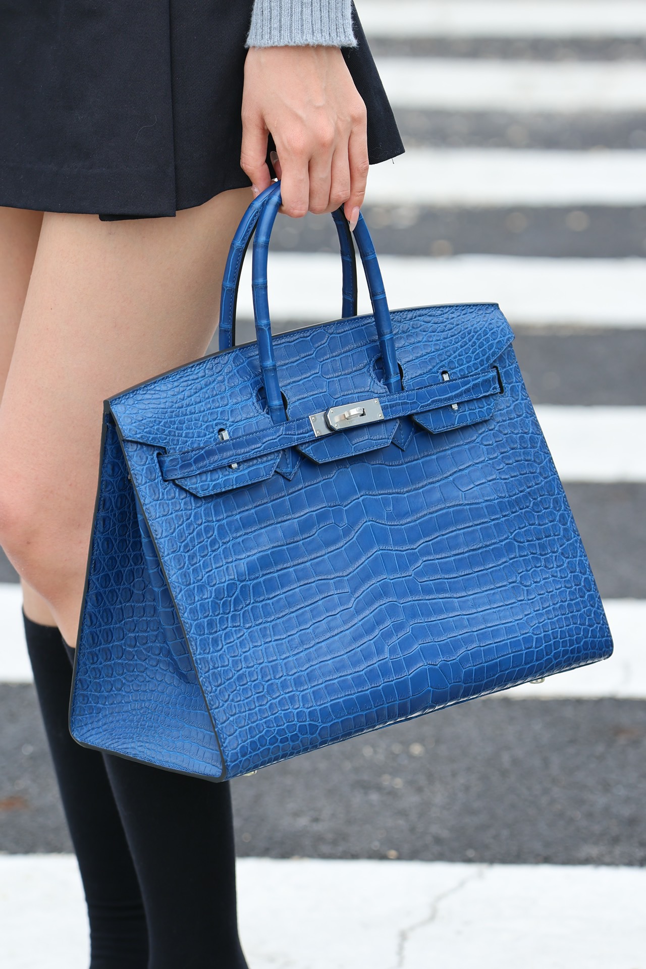 Crocodile skin #V17 Blue Zellige  Birkin 25-35cm