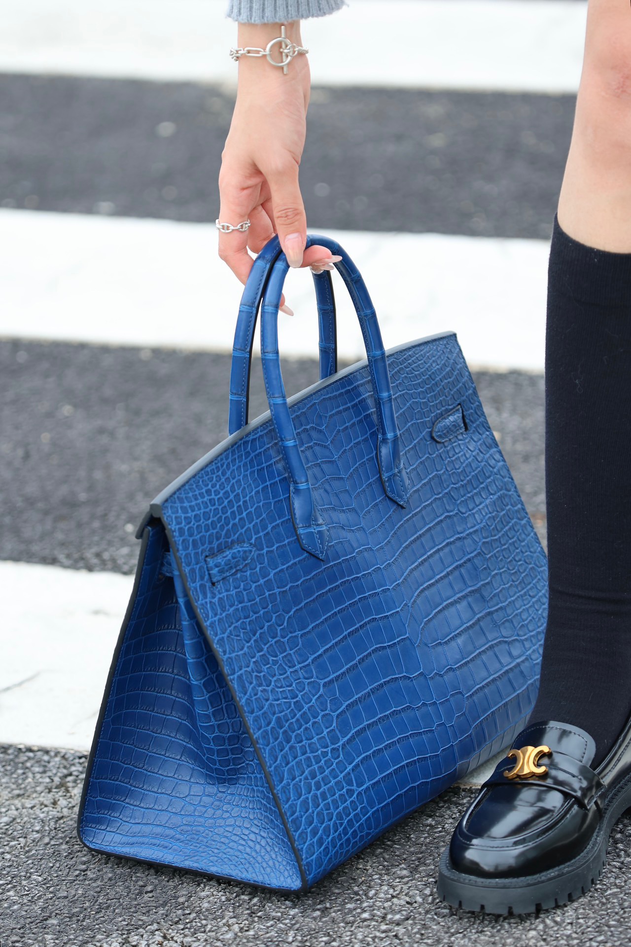 Crocodile skin #V17 Blue Zellige  Birkin 25-35cm