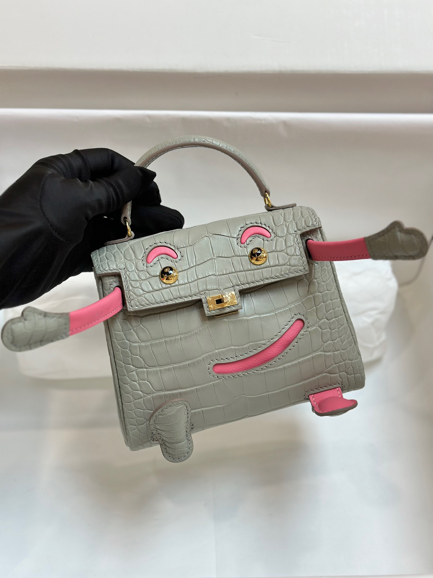 Advanced customization Kelly doll crocodile skin Pearl ash